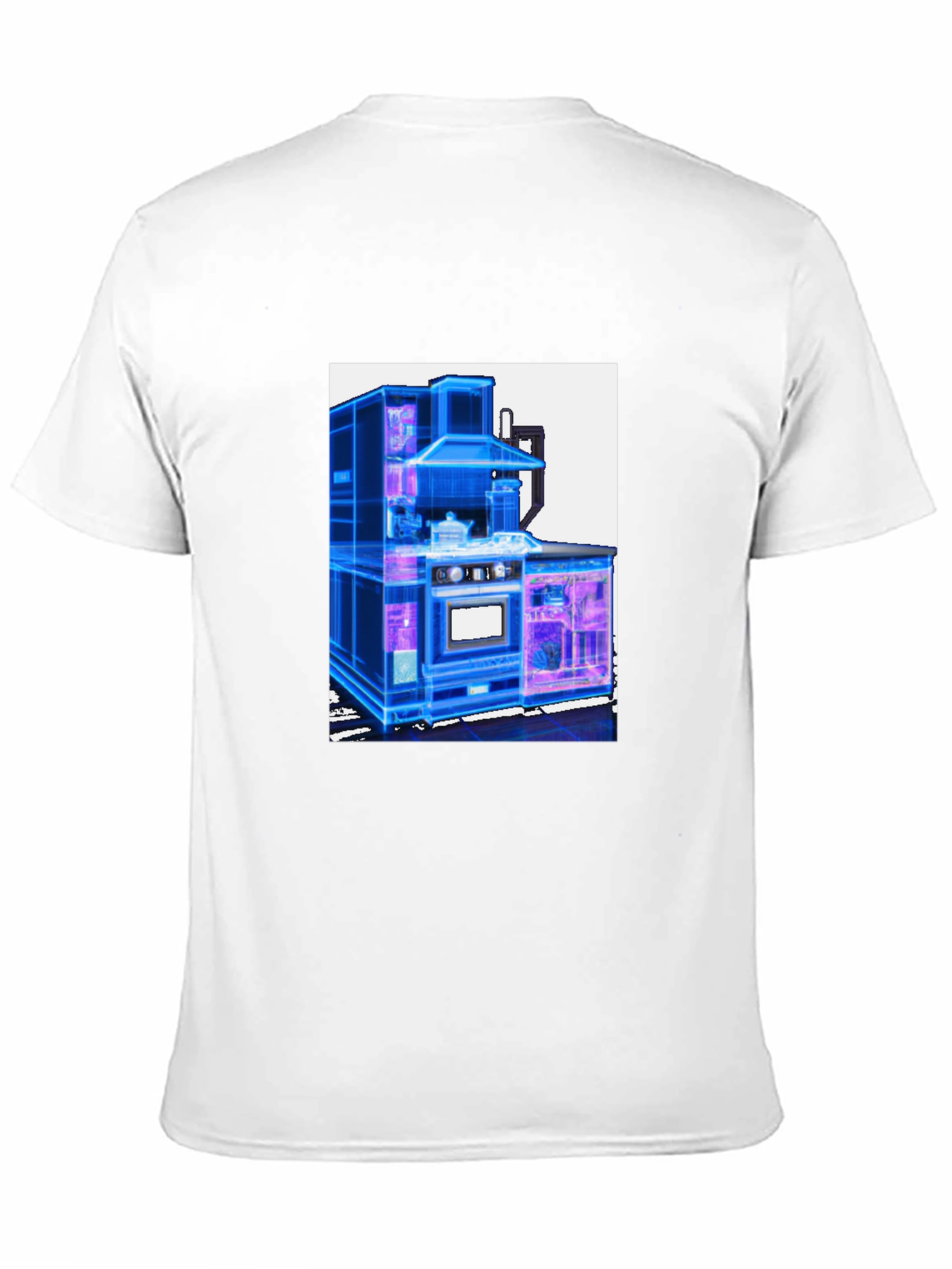 Futuristic Kitchen Graphic Tee - Cool Black T-Shirt