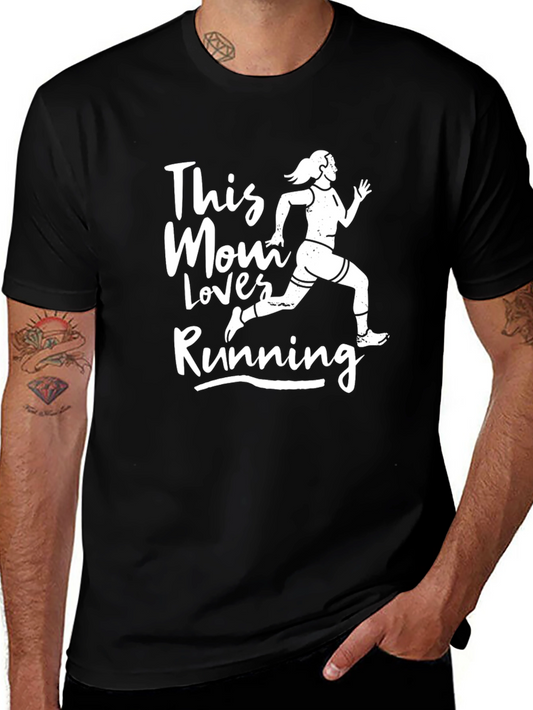 This Mom Loves Running T-Shirt - Black
