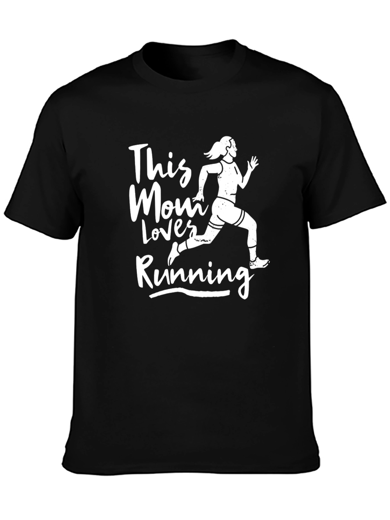 This Mom Loves Running T-Shirt - Black