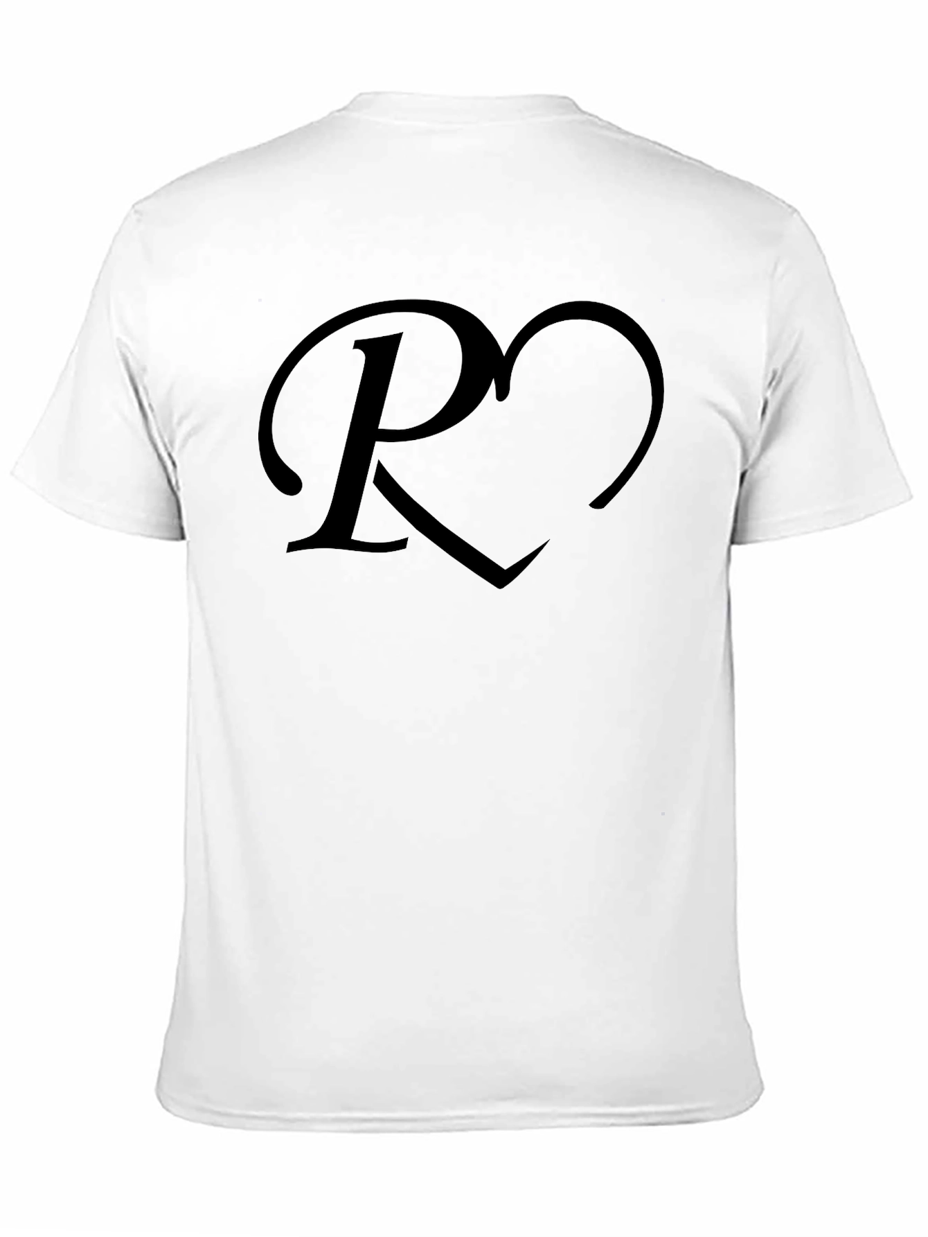 Heart Initial R Black T-Shirt