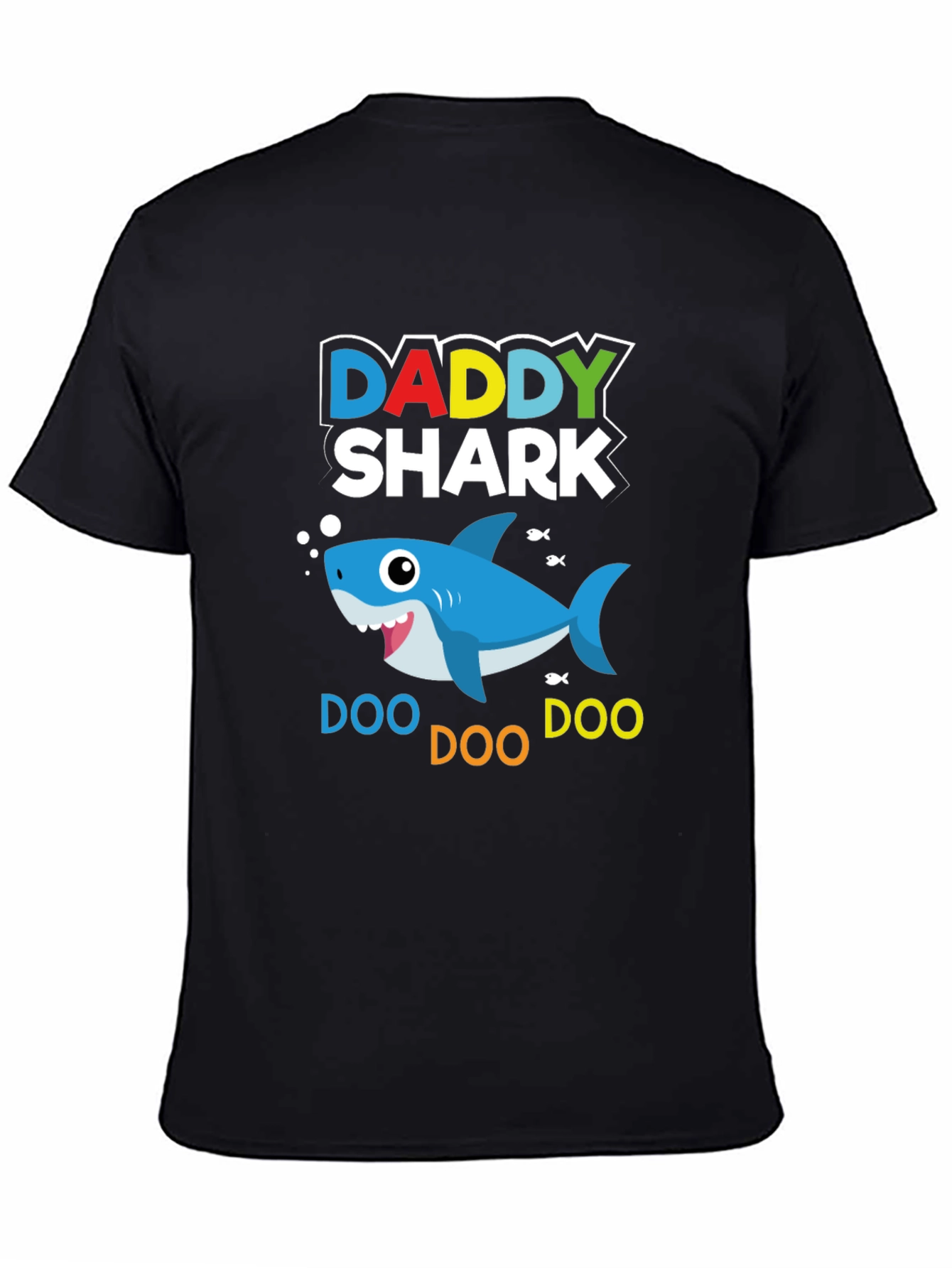 Daddy Shark Graphic Print Black T-Shirt