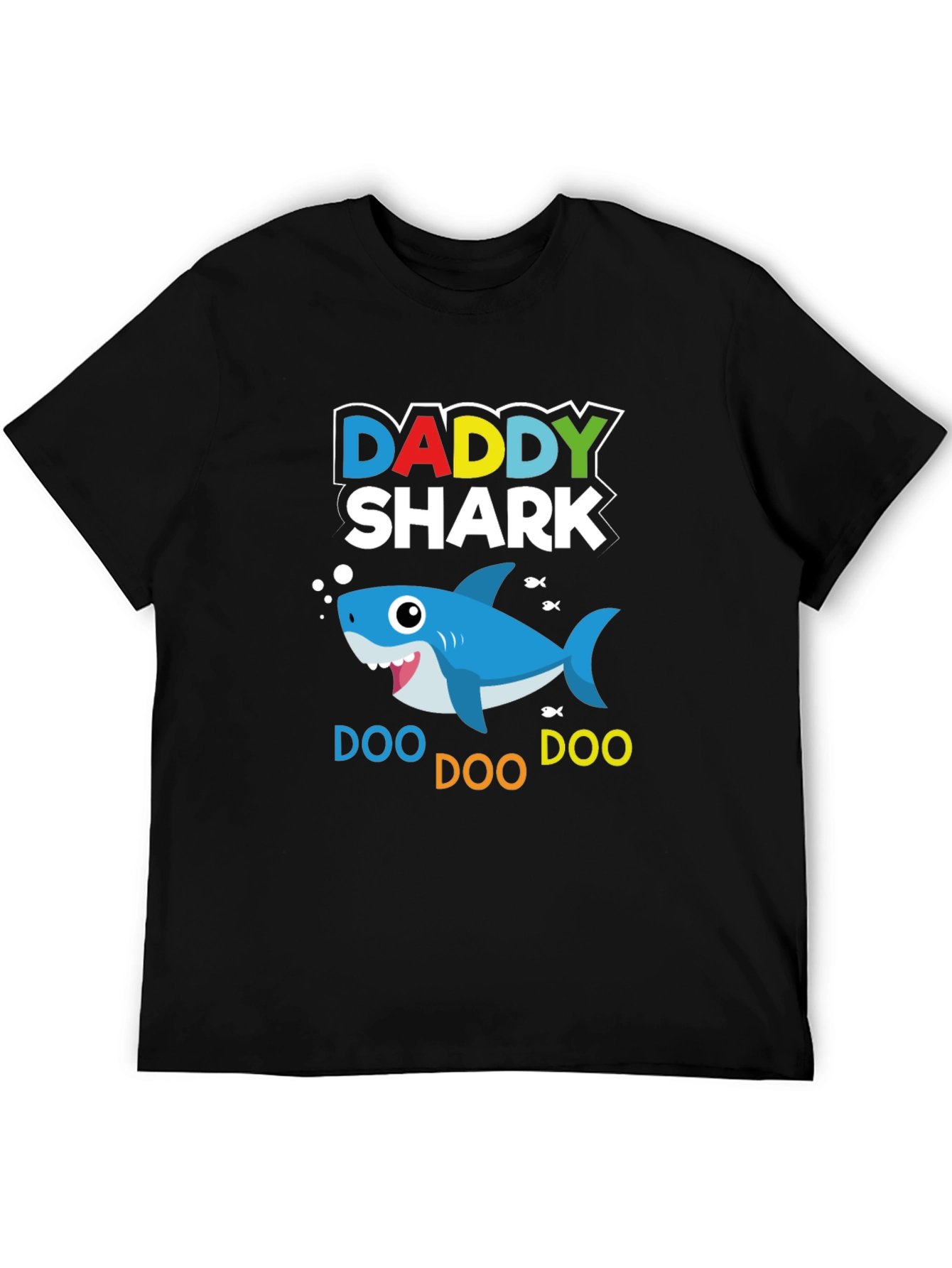 Daddy Shark Graphic Print Black T-Shirt