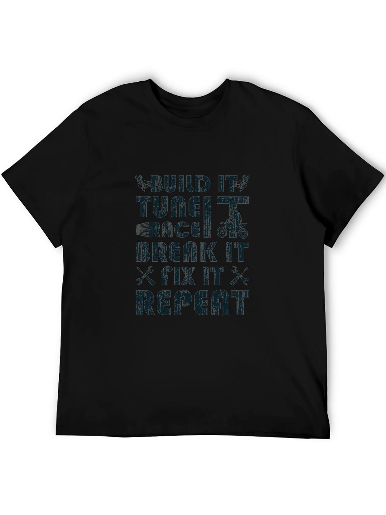 Build Tune Race Repeat Black T-Shirt