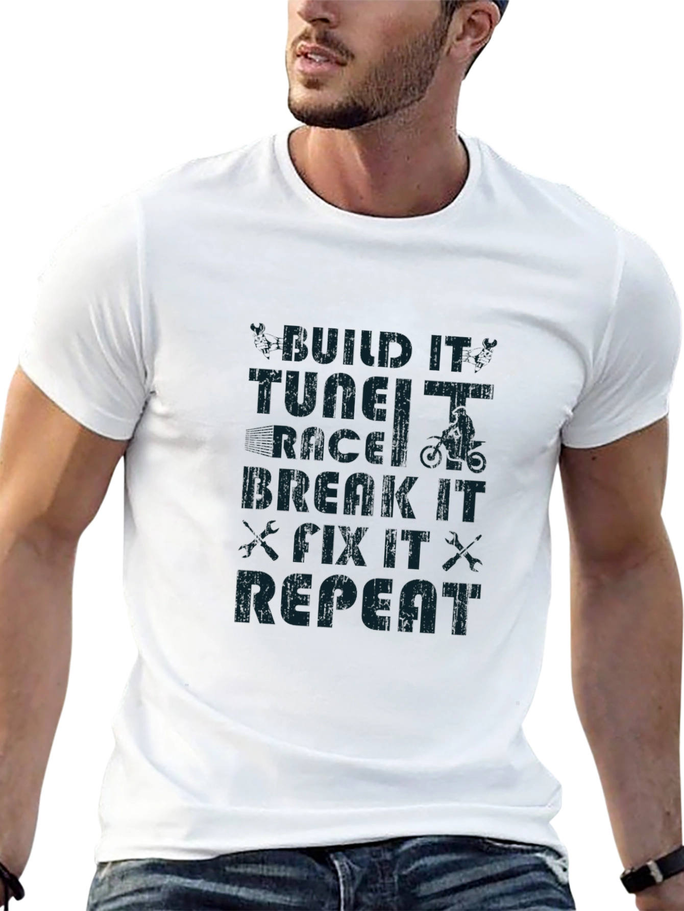 Build Tune Race Repeat Black T-Shirt