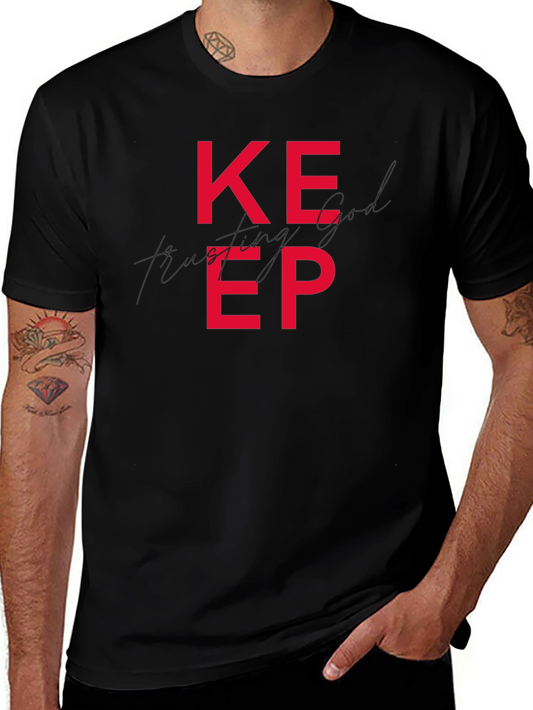 Keep Trusting God T-Shirt - Black Casual Tee