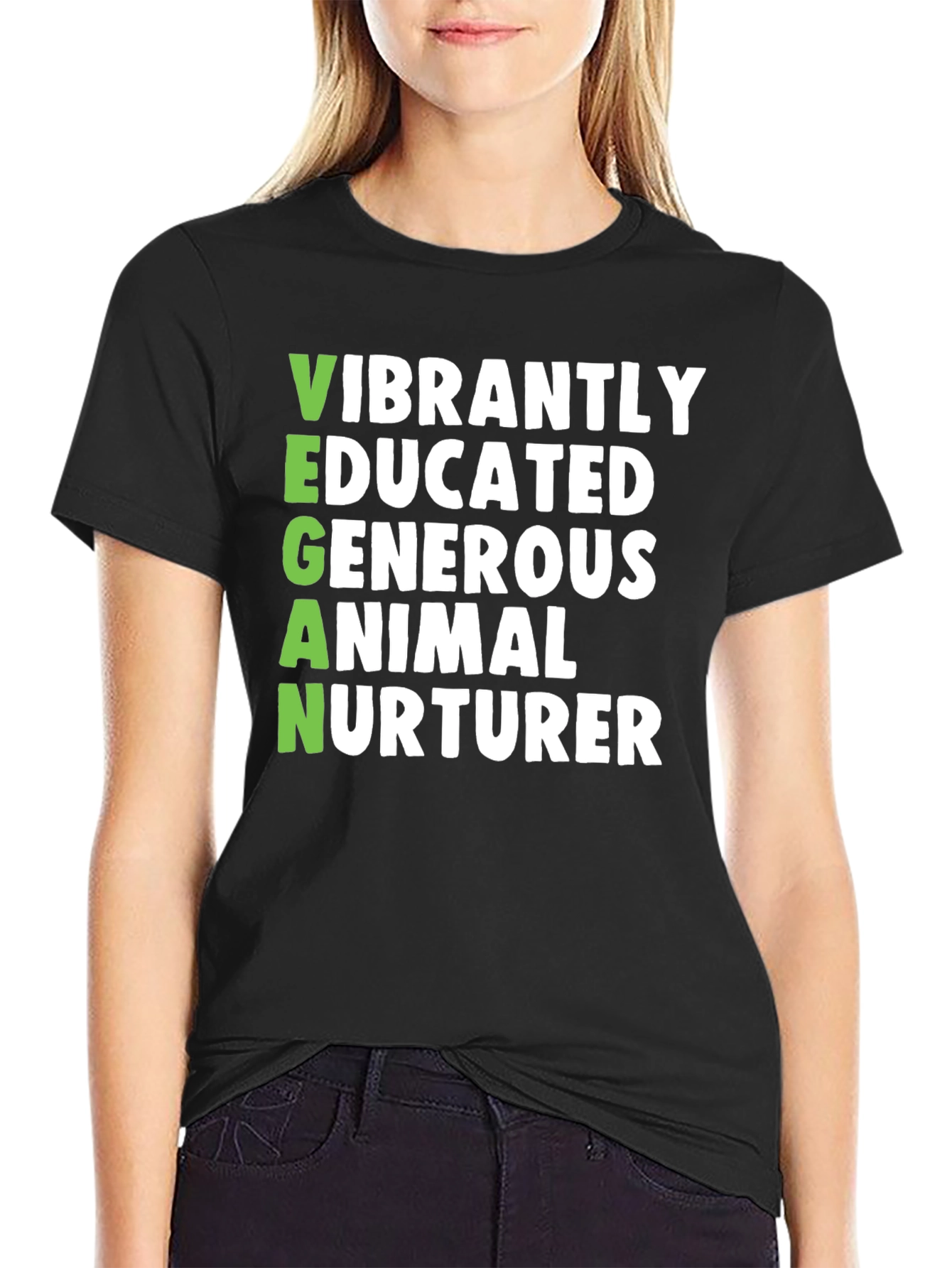 Vegan Vibrant Shirt - Educated Generous Animal Nurturer Tee