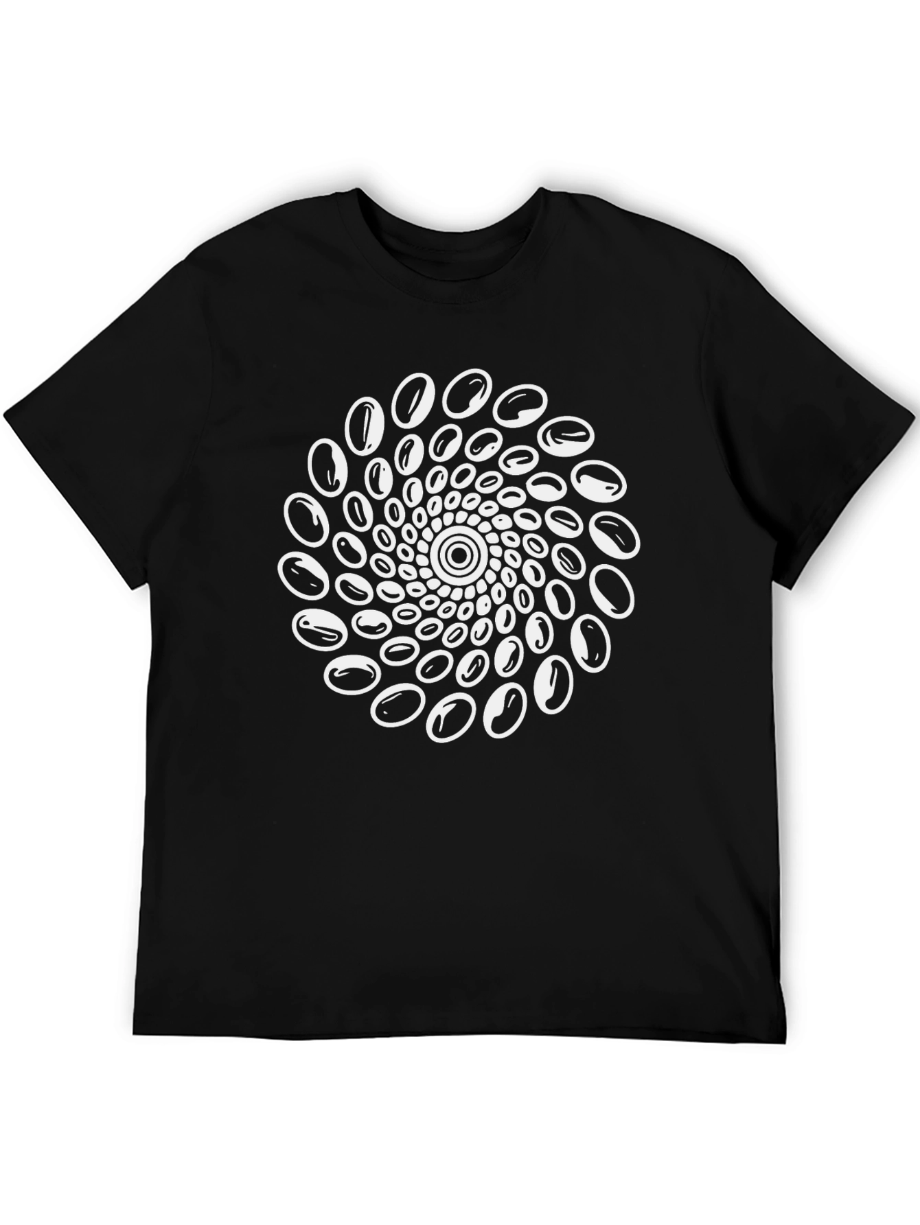 Spiral Optical Illusion Graphic Tee - Black