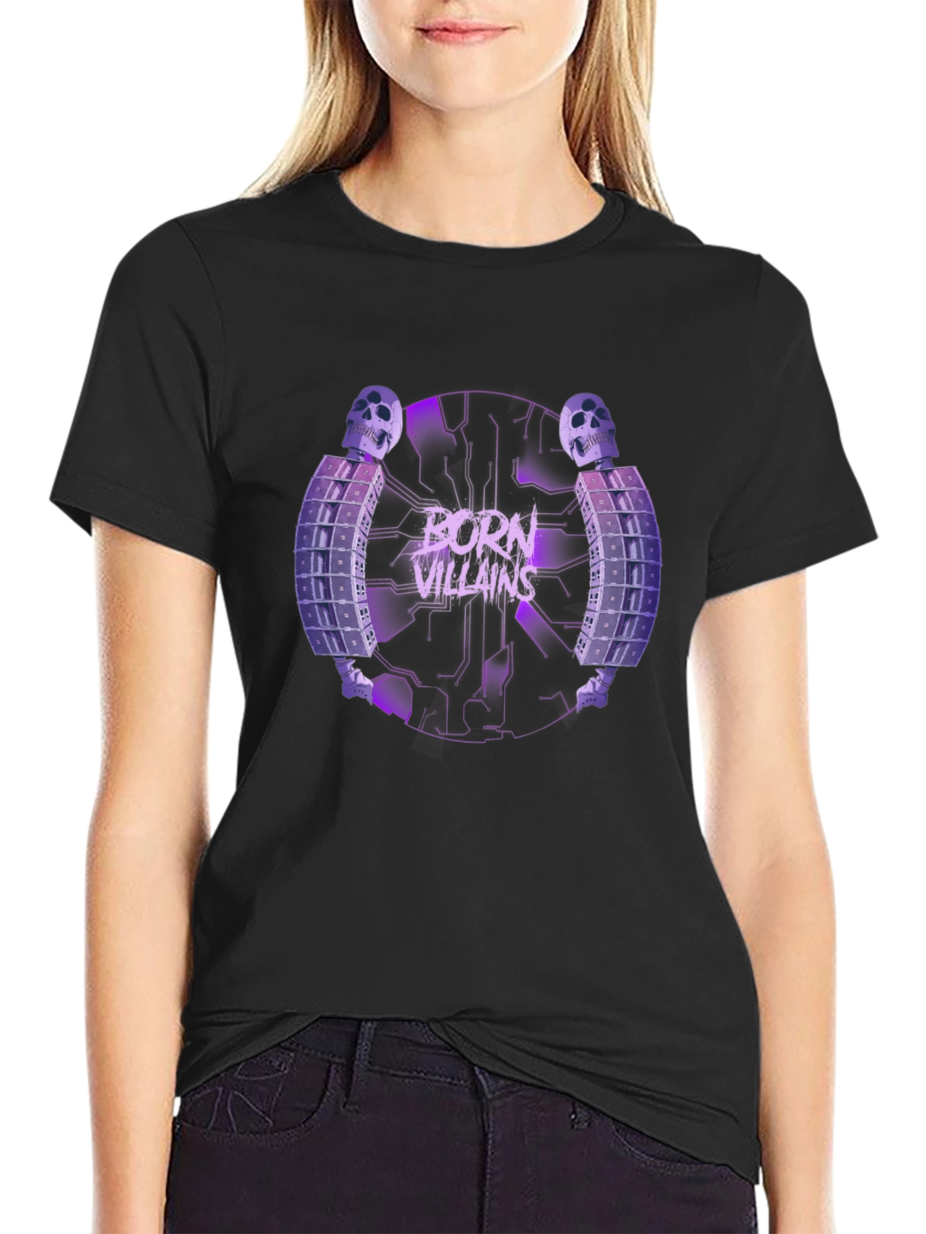 Born Villains Graphic Print Black T-Shirt