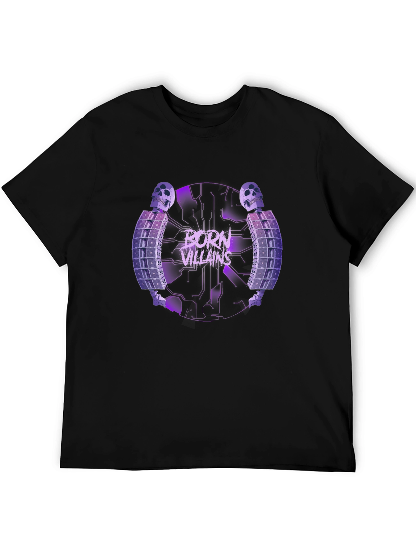 Born Villains Graphic Print Black T-Shirt