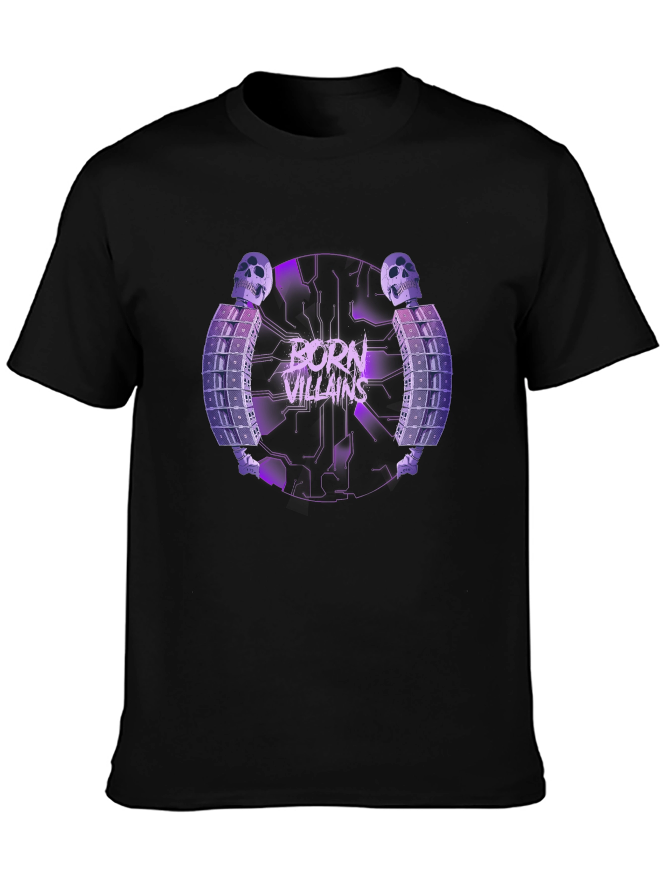 Born Villains Graphic Print Black T-Shirt