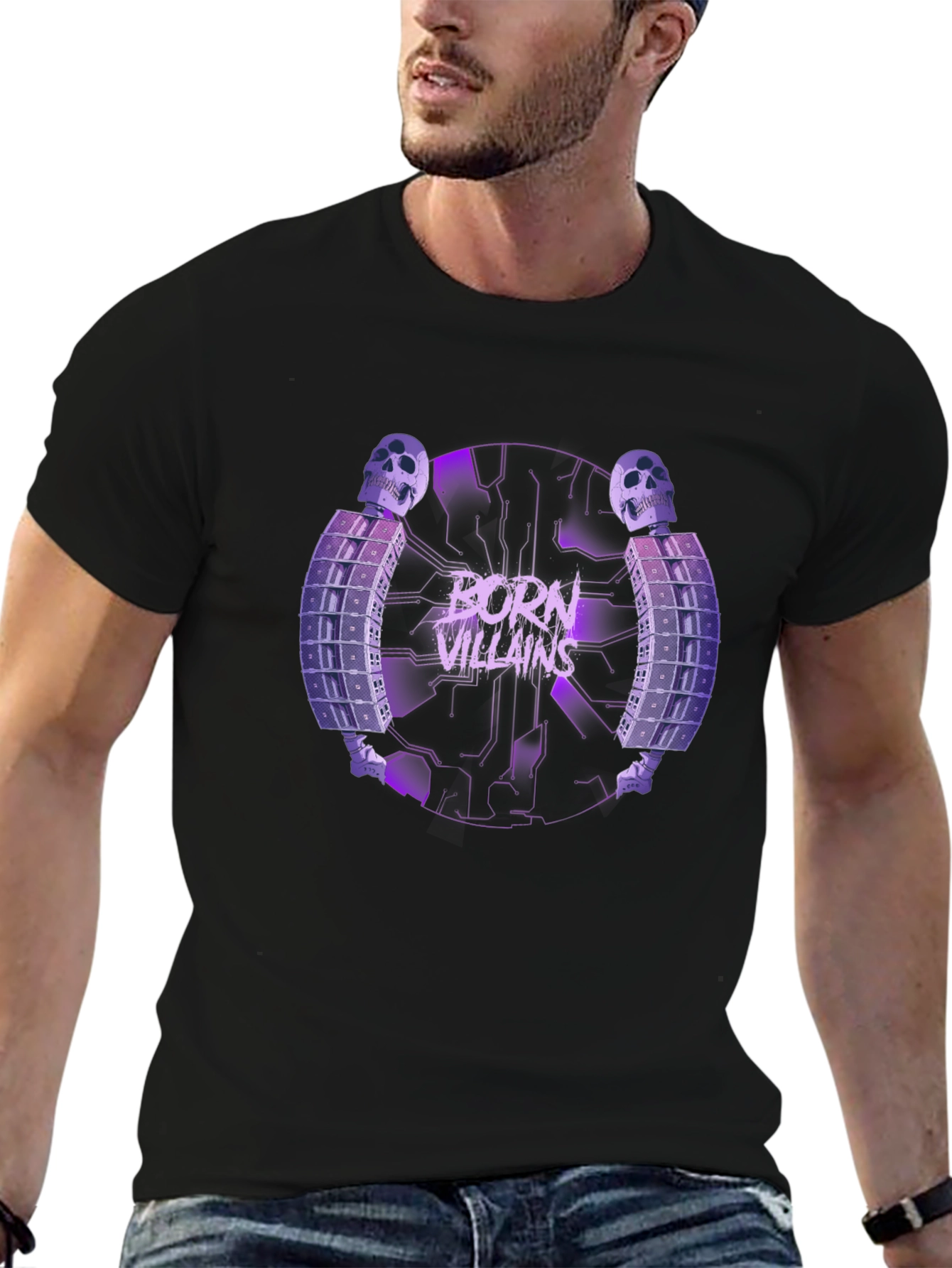 Born Villains Graphic Print Black T-Shirt