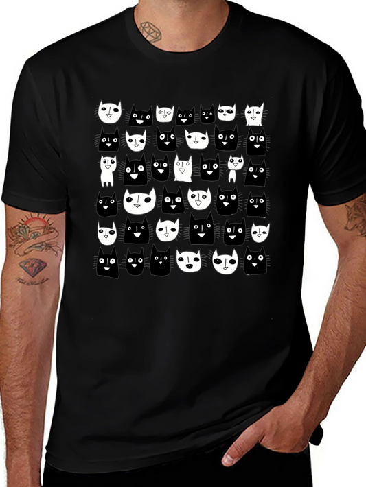 Black Cat Pattern T-Shirt