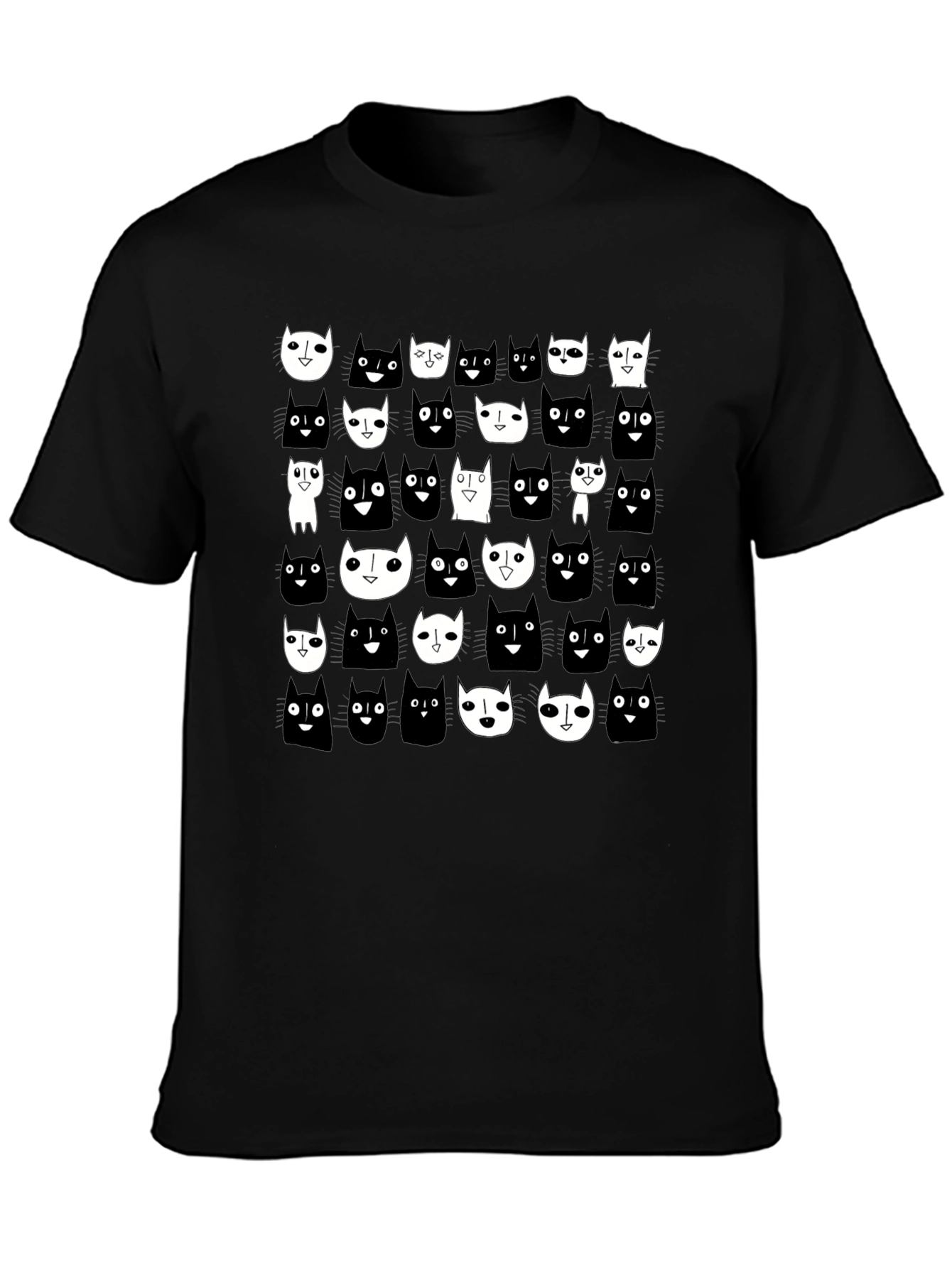 Black Cat Pattern T-Shirt