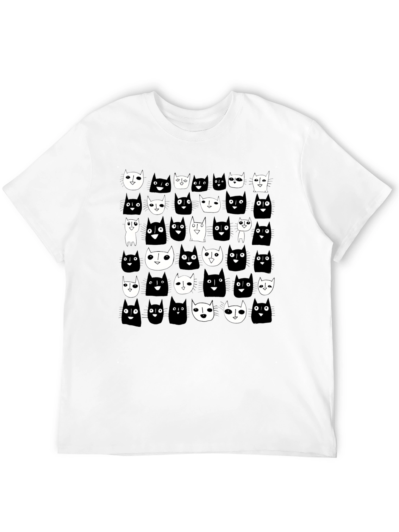 Black Cat Pattern T-Shirt