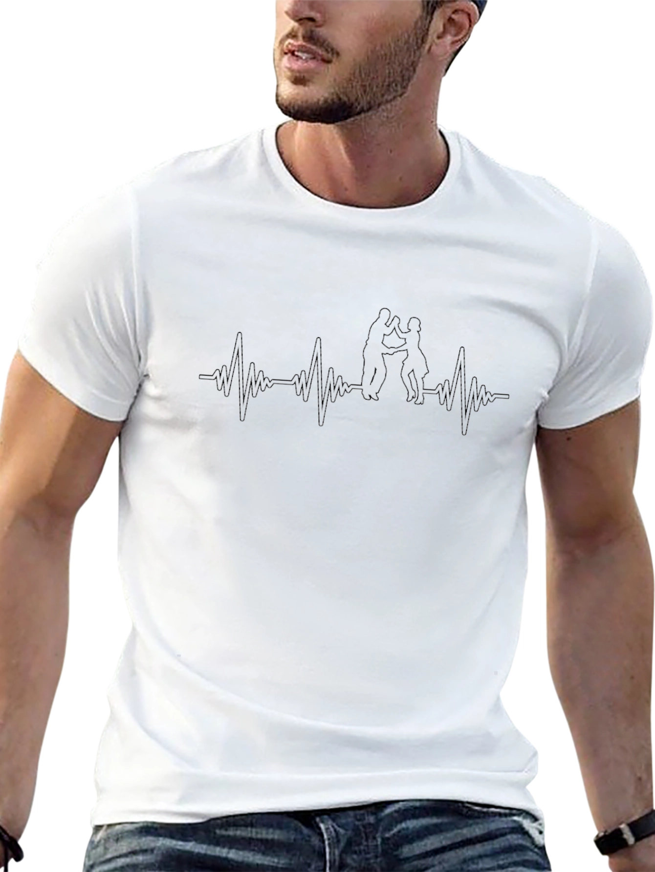 Heartbeat Salsa Dance Black Graphic Tee