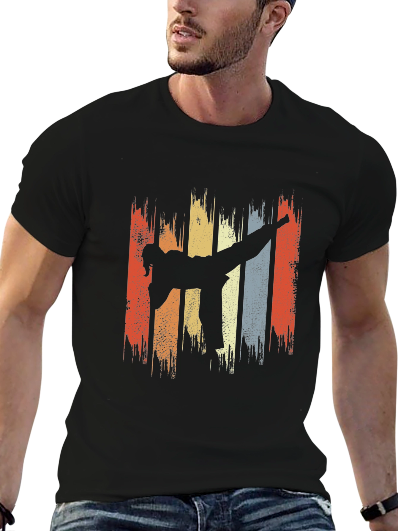 Retro Martial Arts Kick T-Shirt