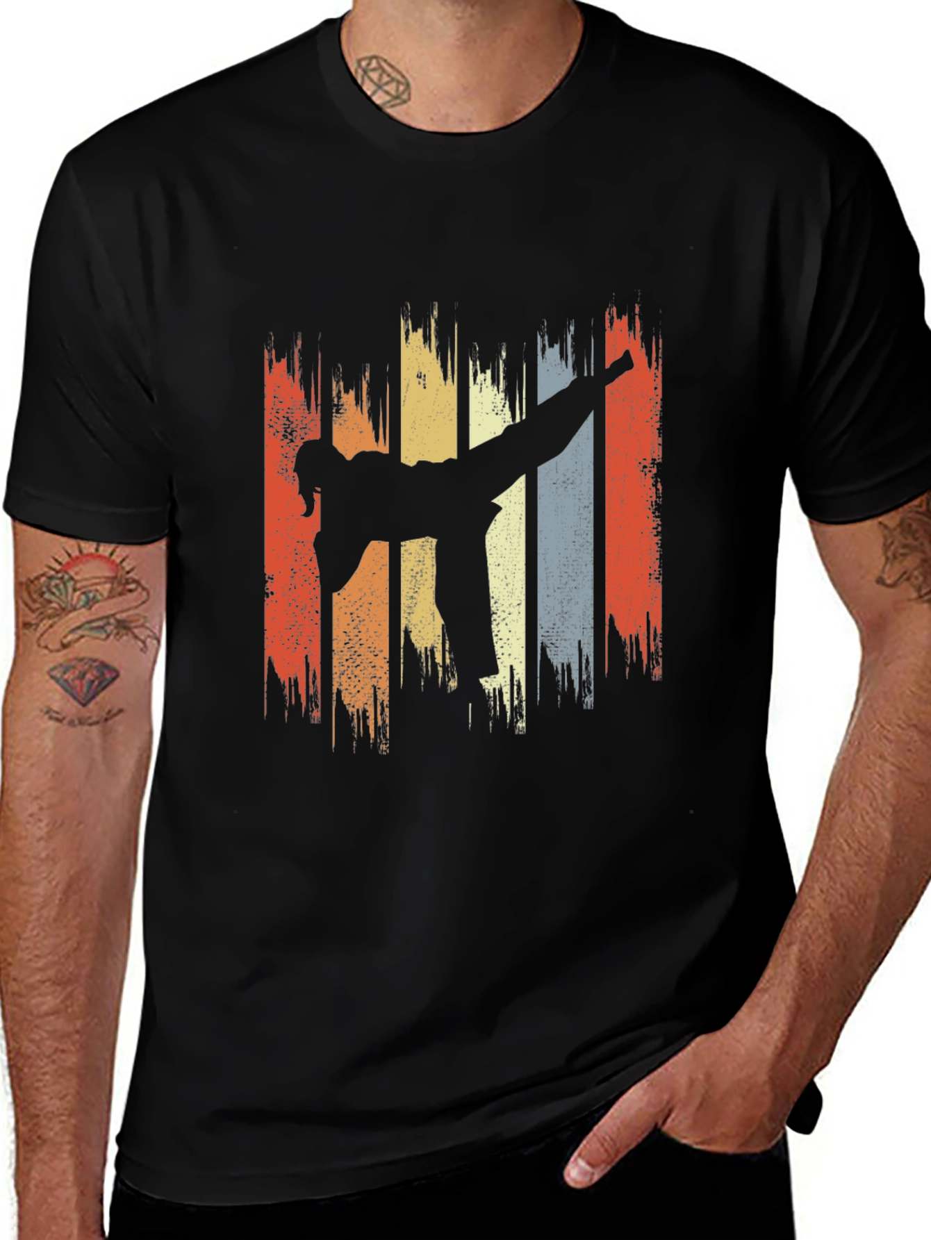 Retro Martial Arts Kick T-Shirt