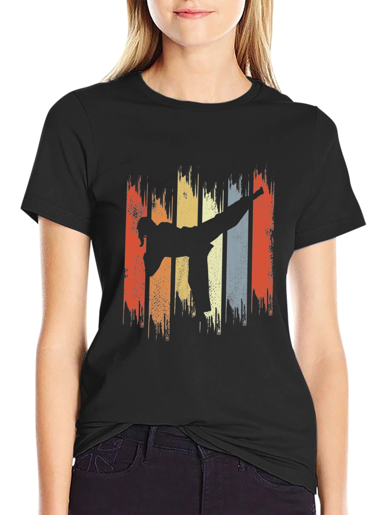 Retro Martial Arts Kick T-Shirt