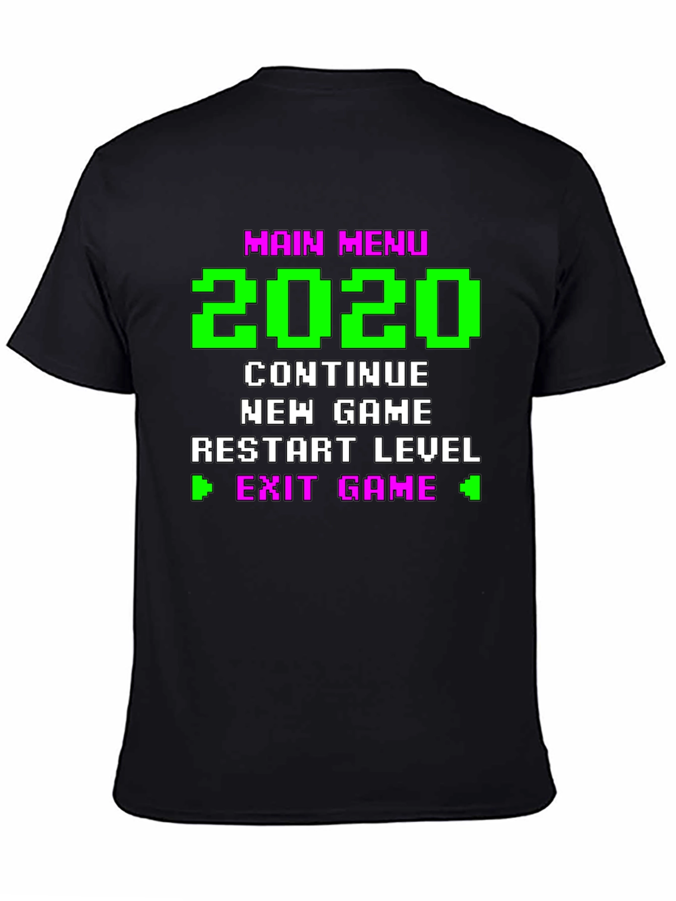 Retro Gamer Menu T-Shirt - 2020 Continue New Game