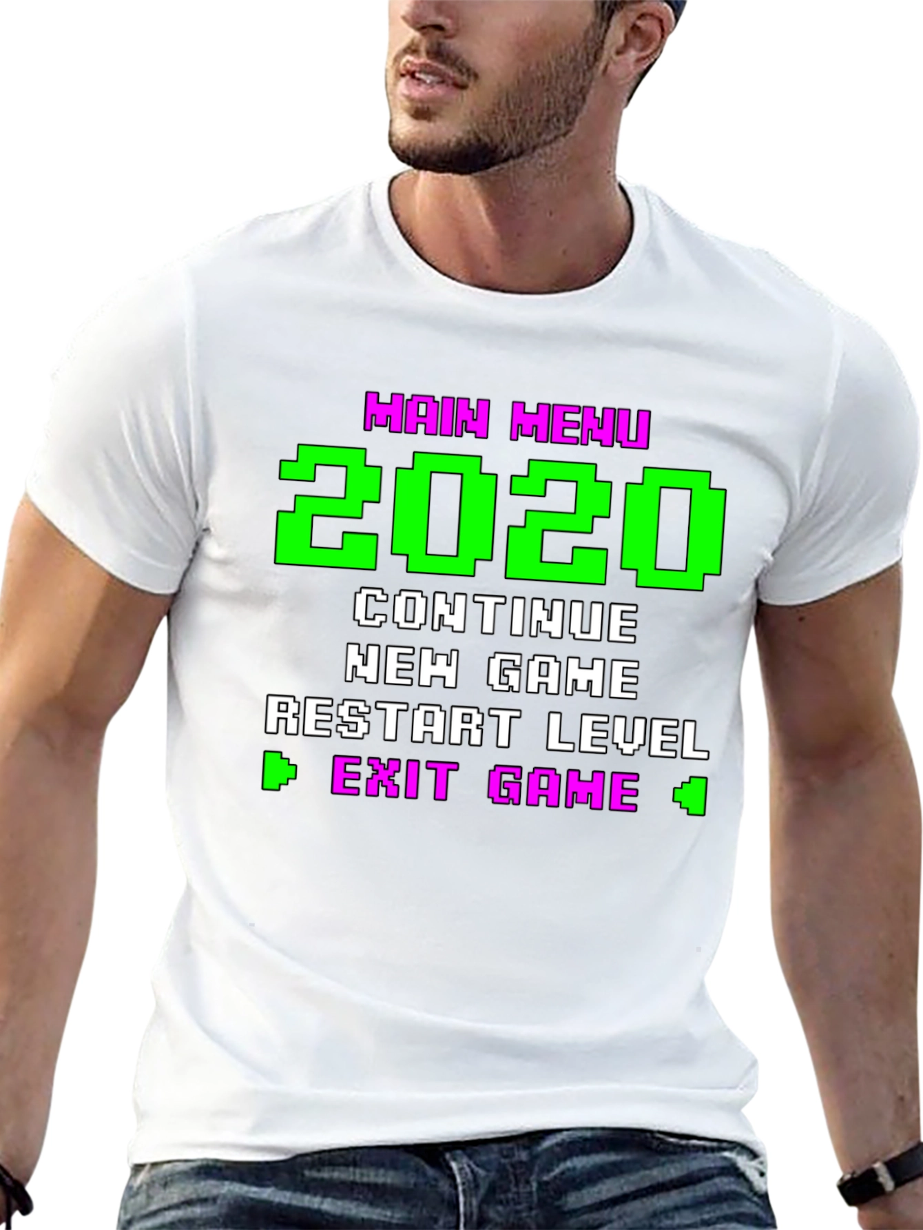 Retro Gamer Menu T-Shirt - 2020 Continue New Game