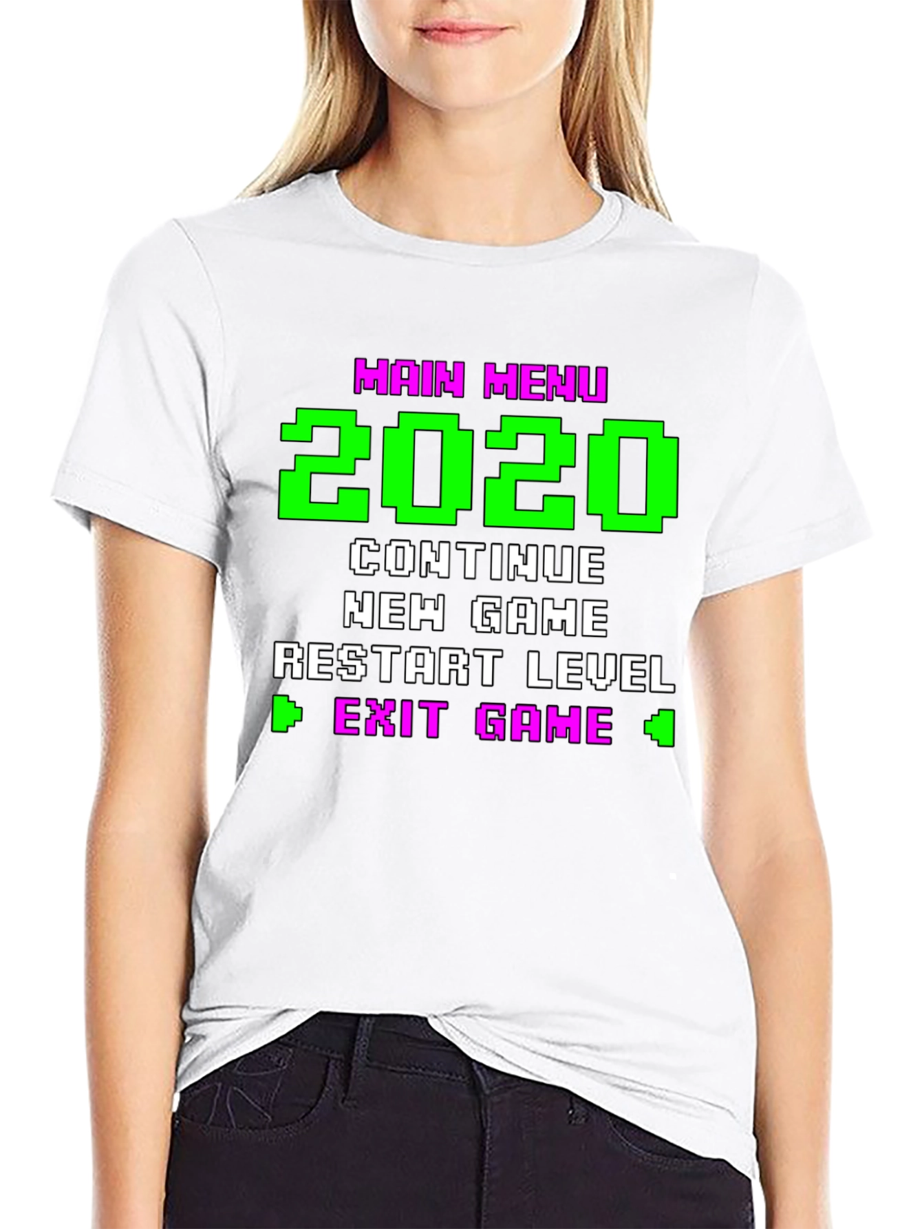 Retro Gamer Menu T-Shirt - 2020 Continue New Game