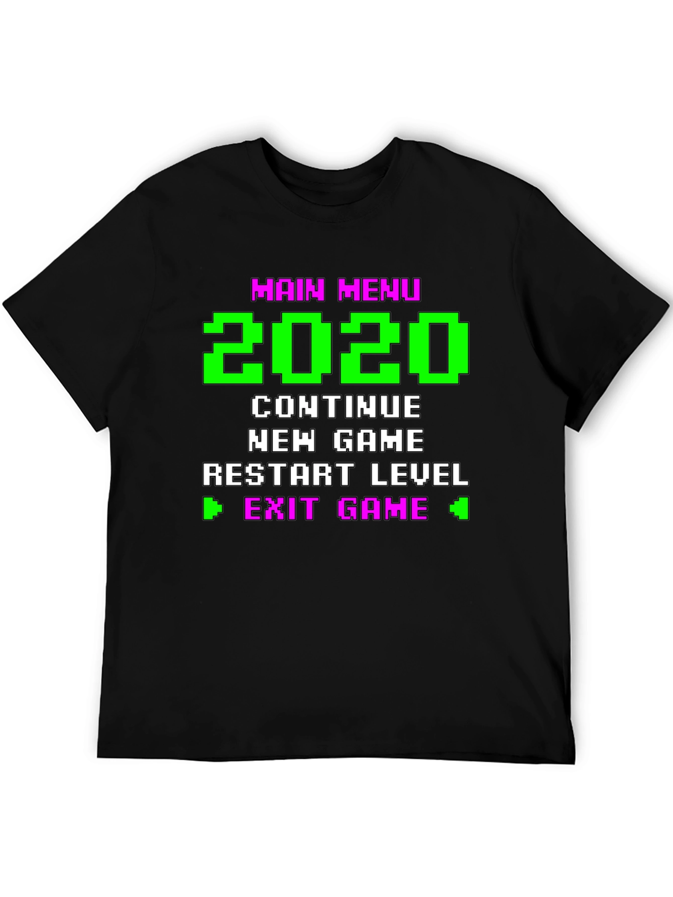 Retro Gamer Menu T-Shirt - 2020 Continue New Game