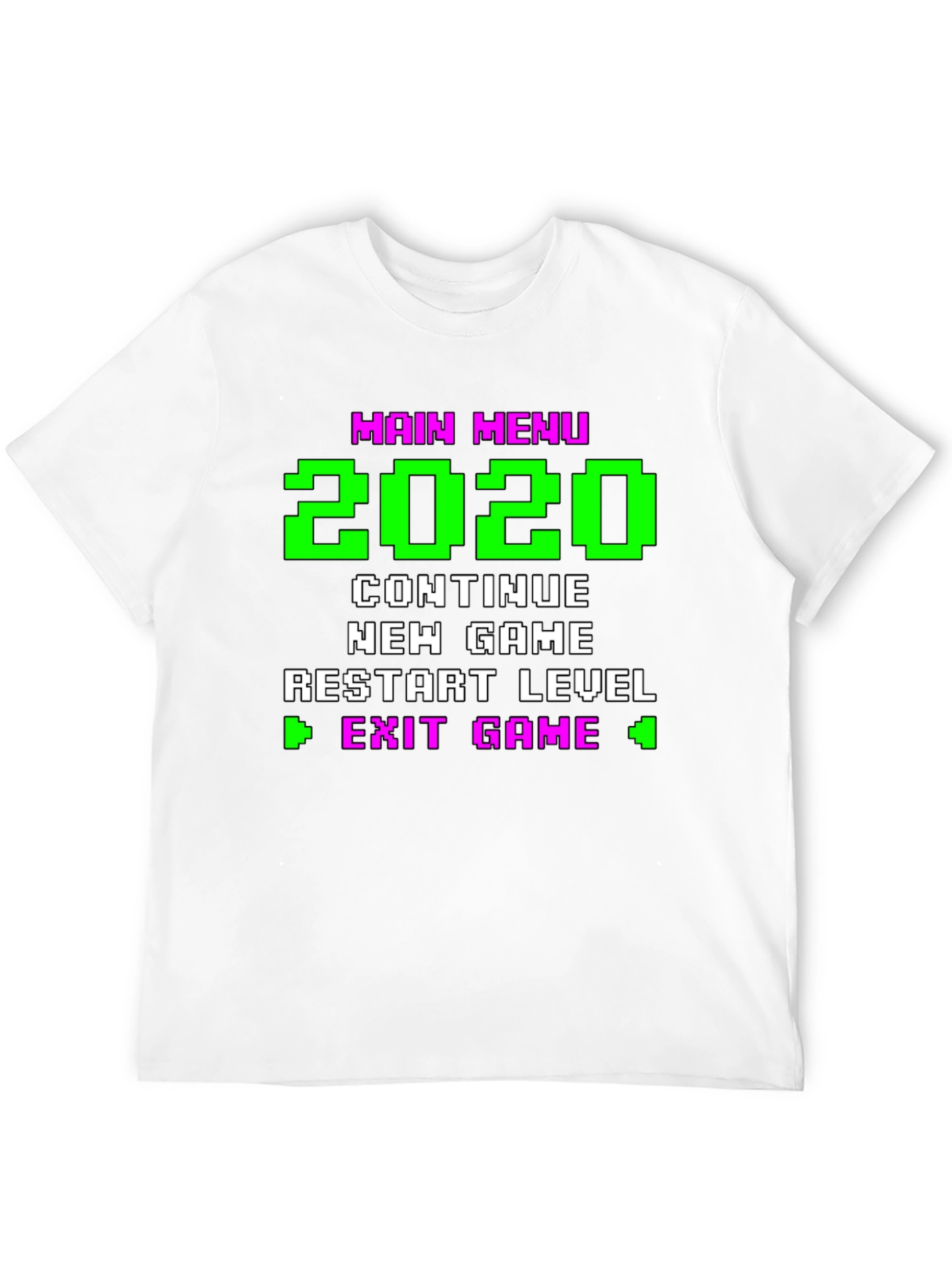 Retro Gamer Menu T-Shirt - 2020 Continue New Game