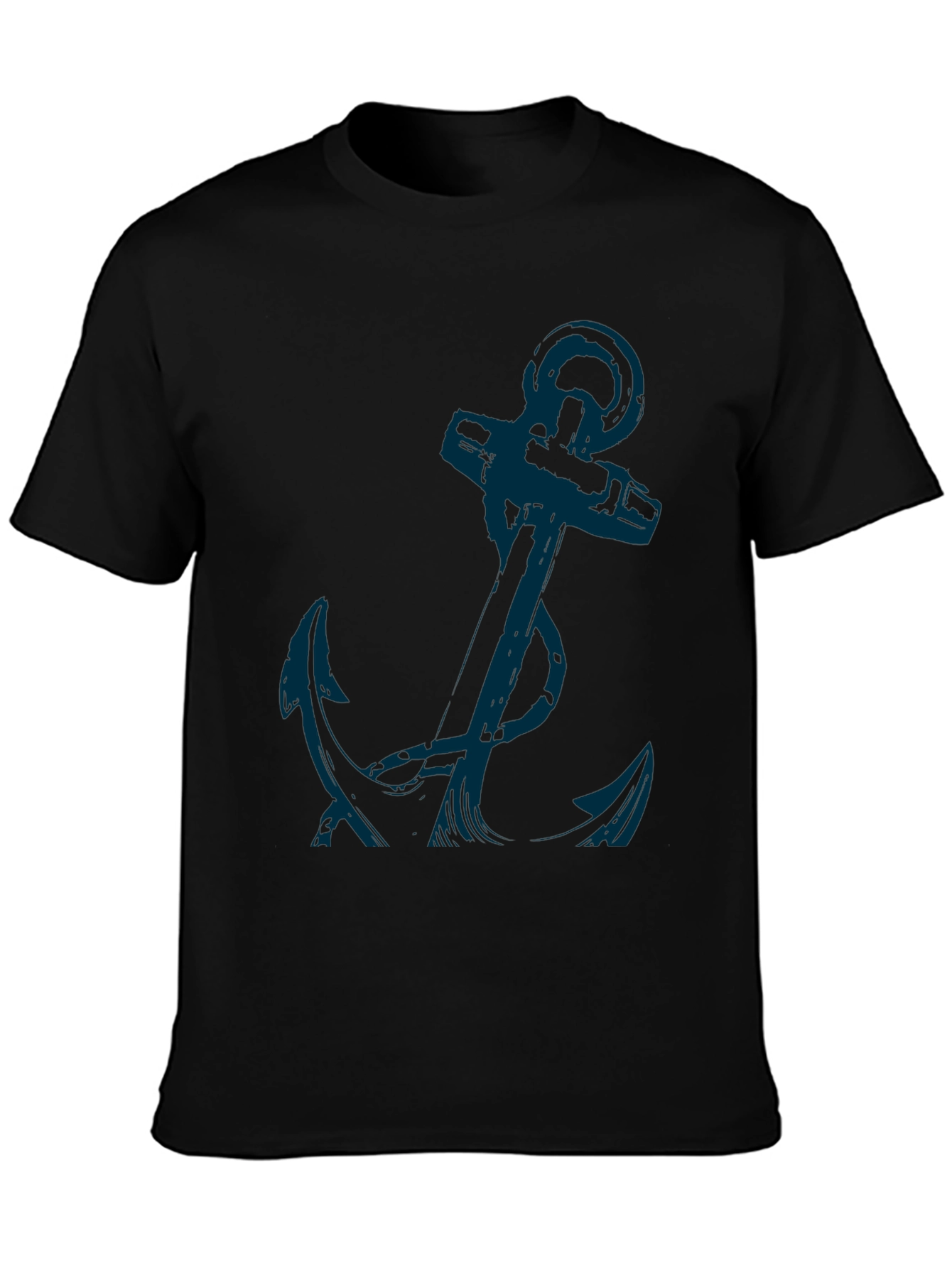 Anchor Graphic Tee - Mens Casual Black T-Shirt