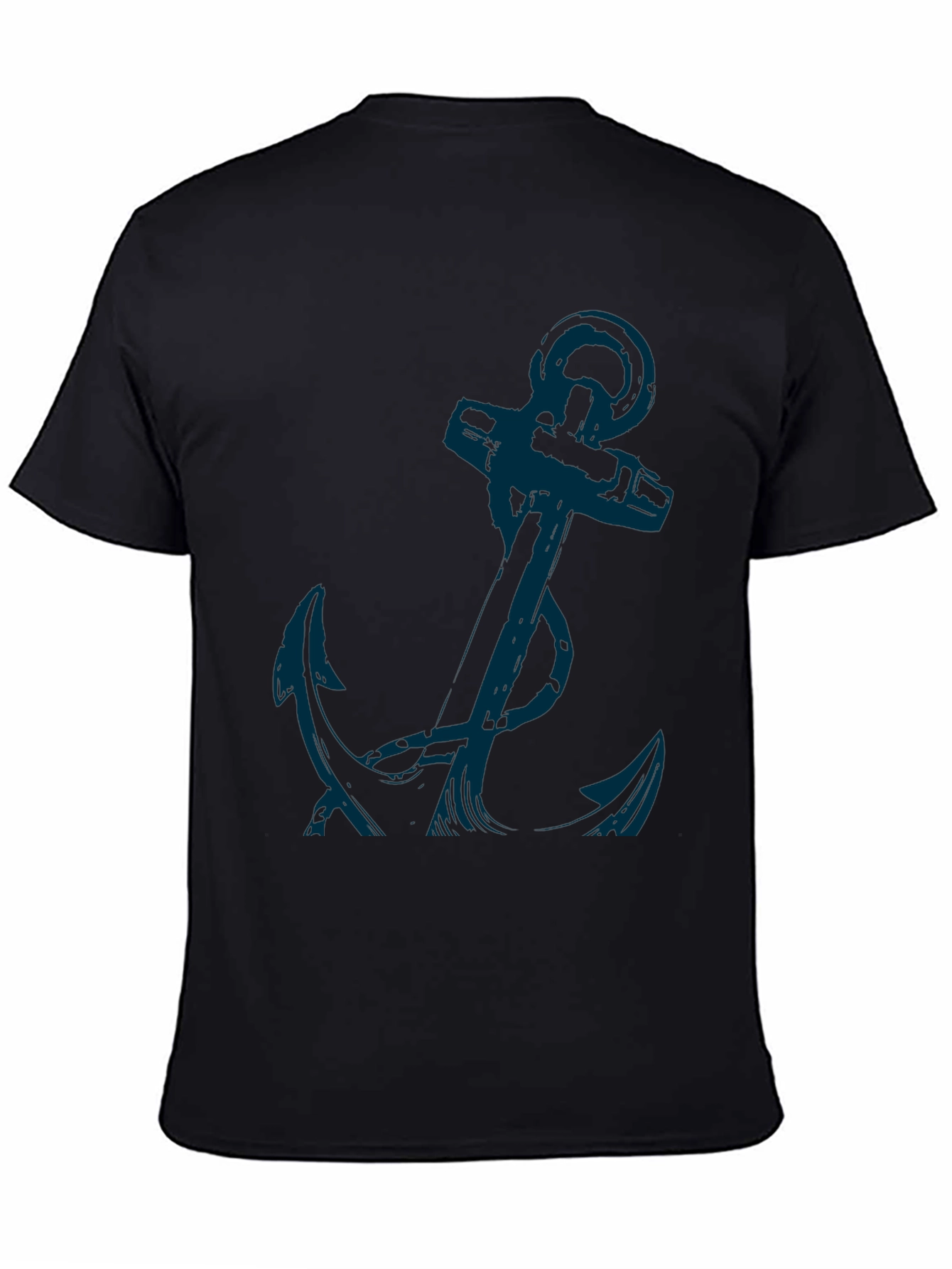Anchor Graphic Tee - Mens Casual Black T-Shirt