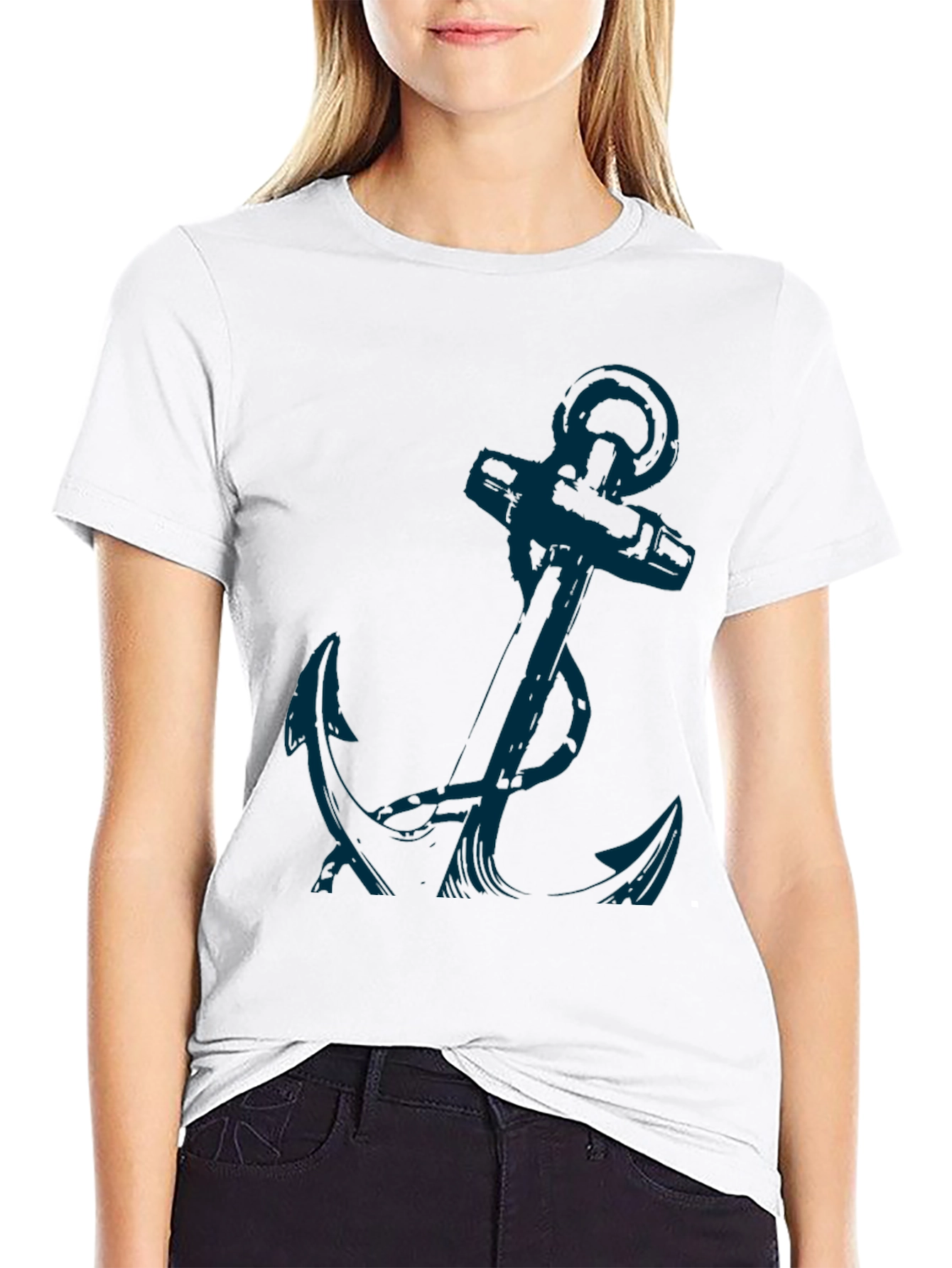 Anchor Graphic Tee - Mens Casual Black T-Shirt