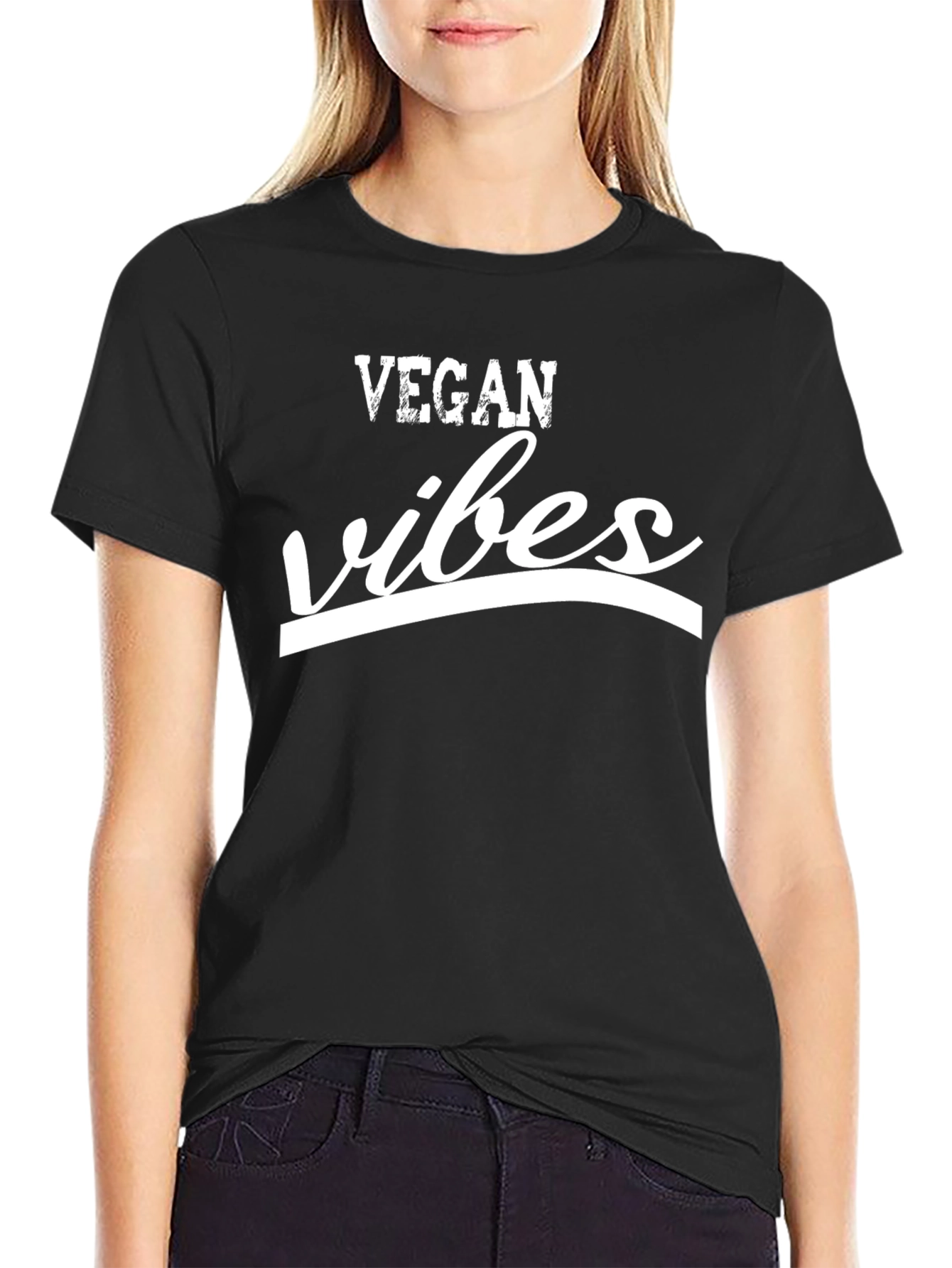 Vegan Vibes Black T-Shirt - Stylish & Comfortable