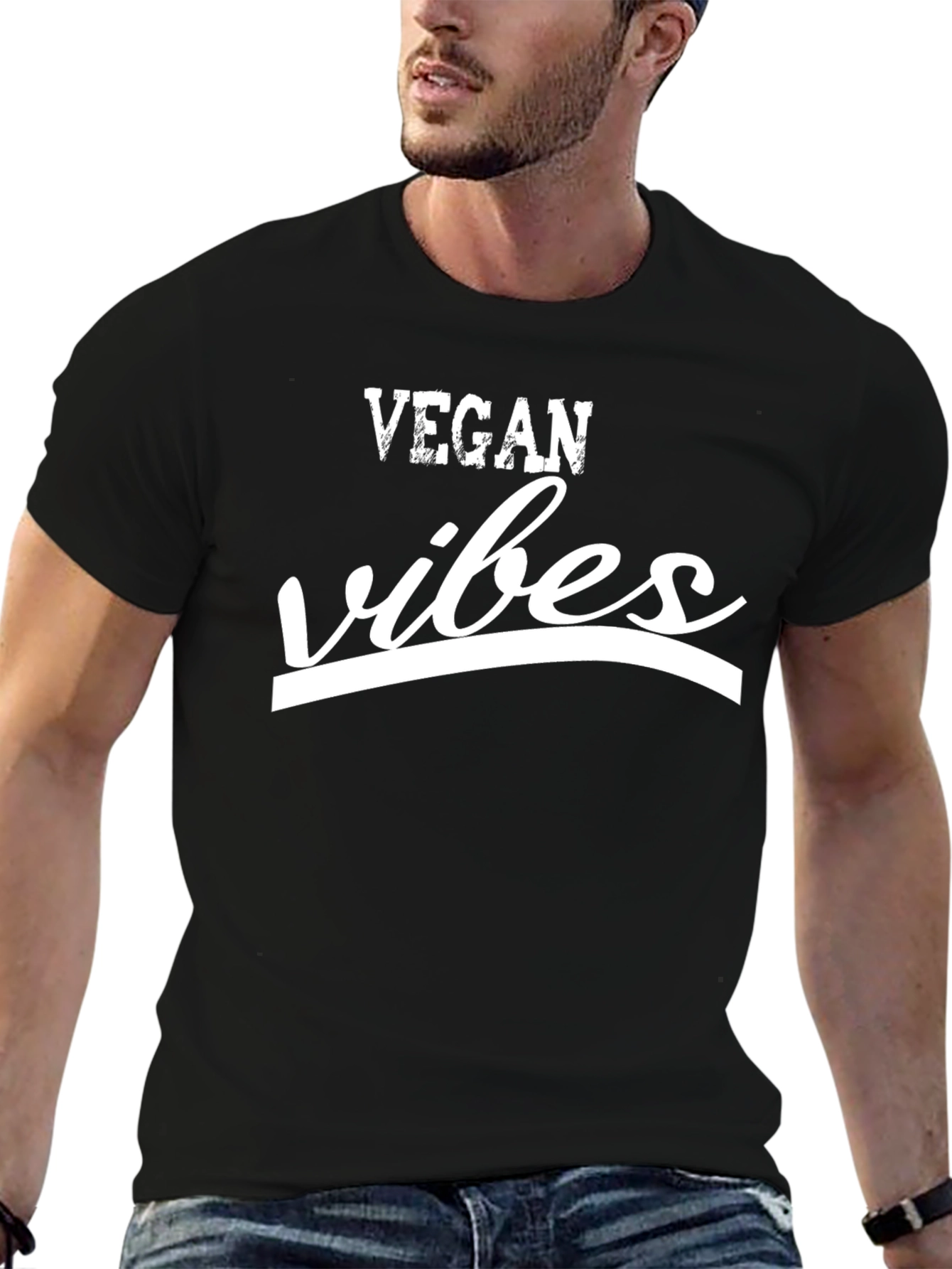 Vegan Vibes Black T-Shirt - Stylish & Comfortable