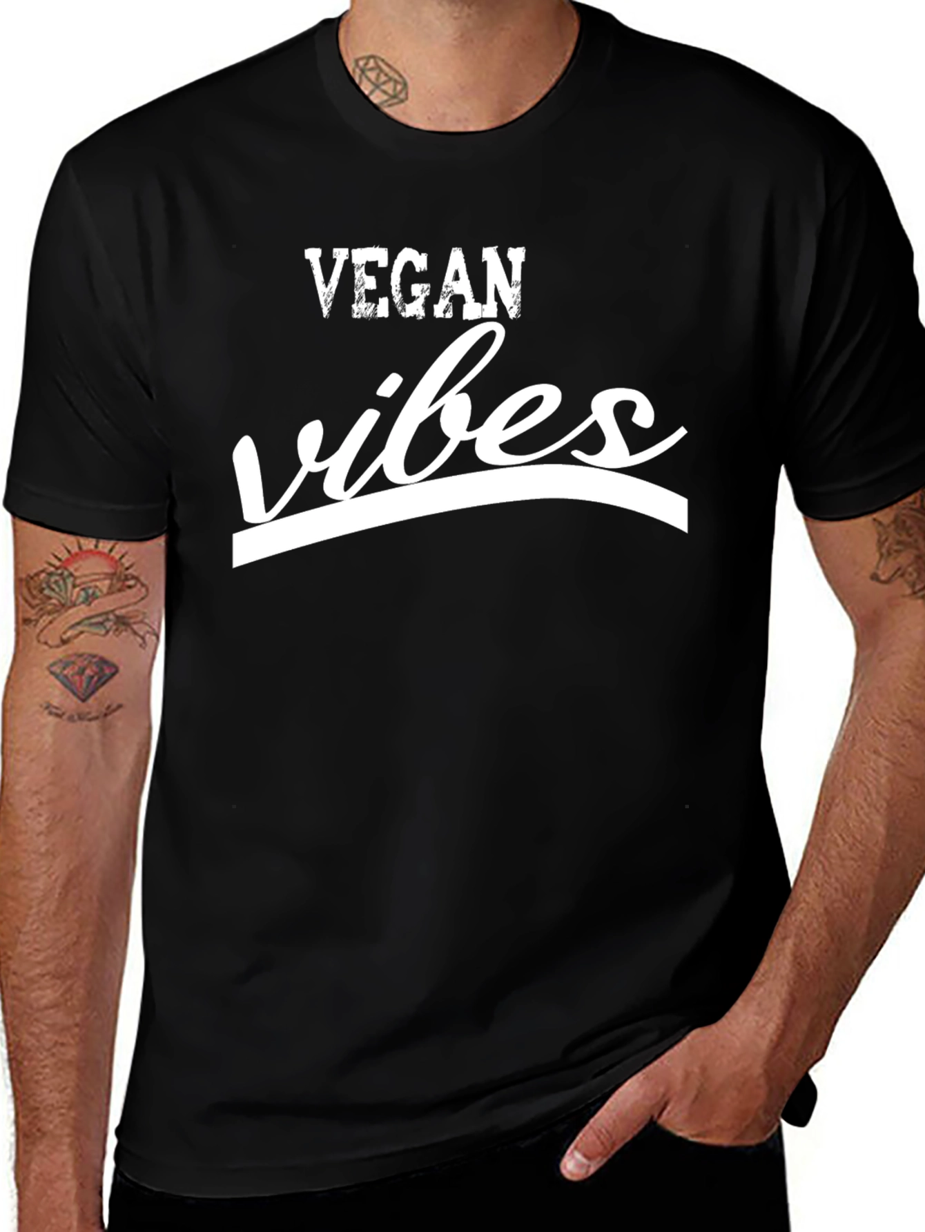 Vegan Vibes Black T-Shirt - Stylish & Comfortable