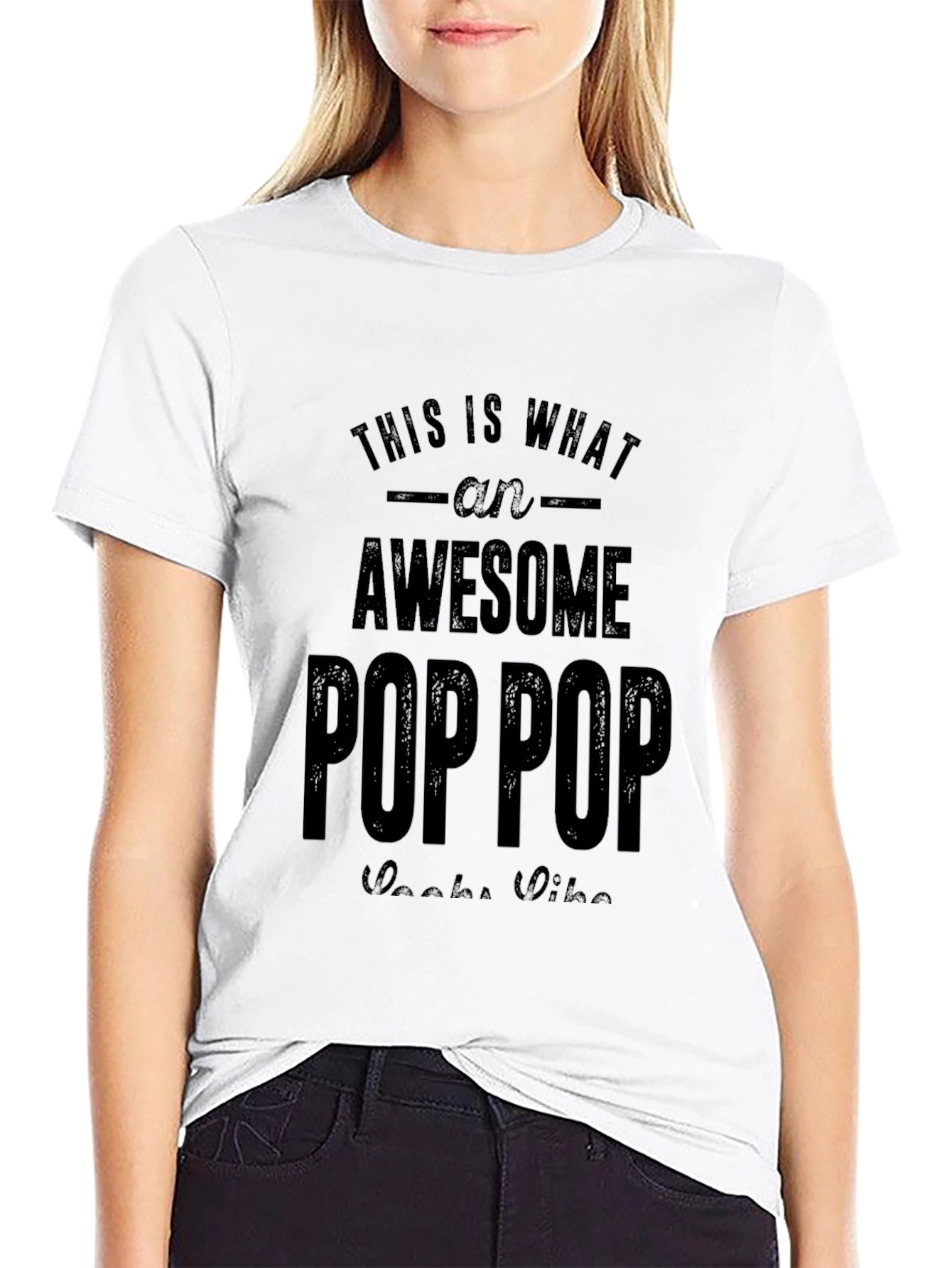 Awesome Pop Pop Black T-Shirt
