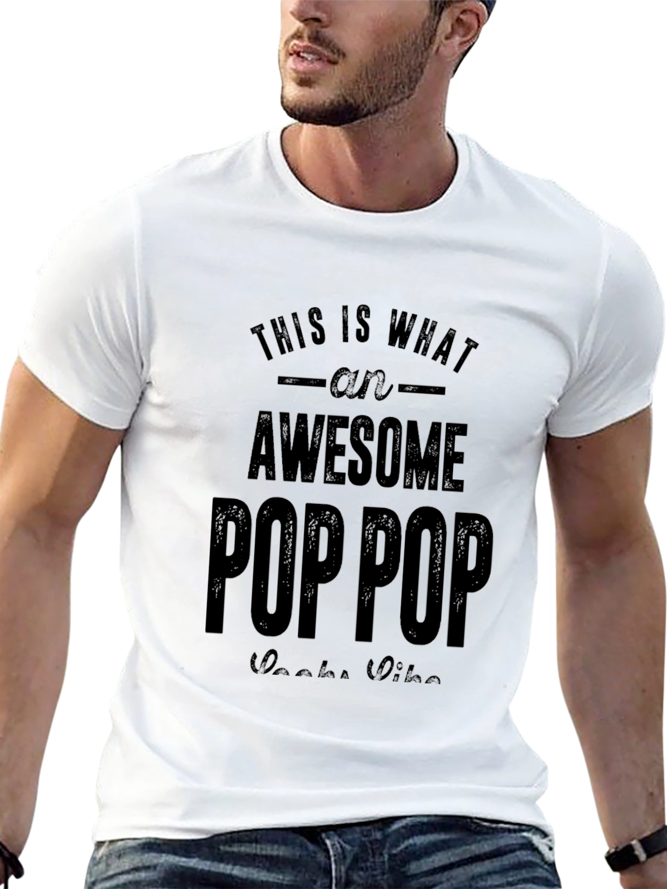 Awesome Pop Pop Black T-Shirt