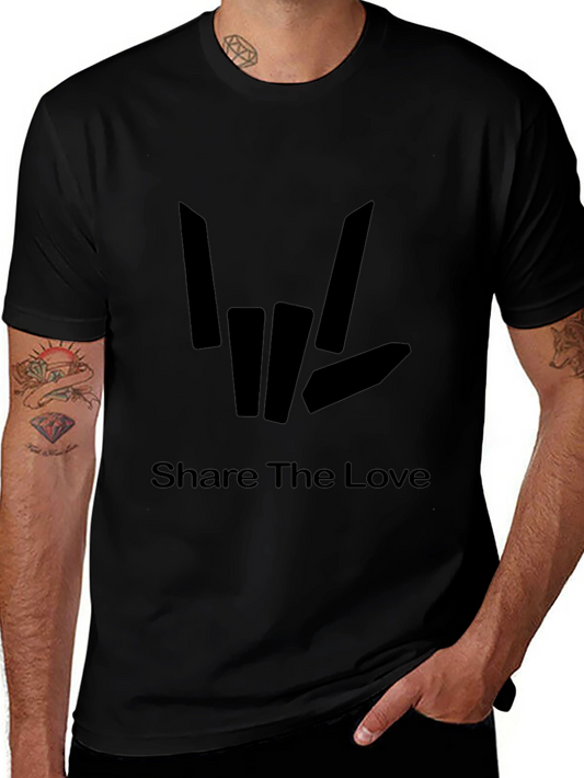 Share The Love T-Shirt Black Graphic Tee