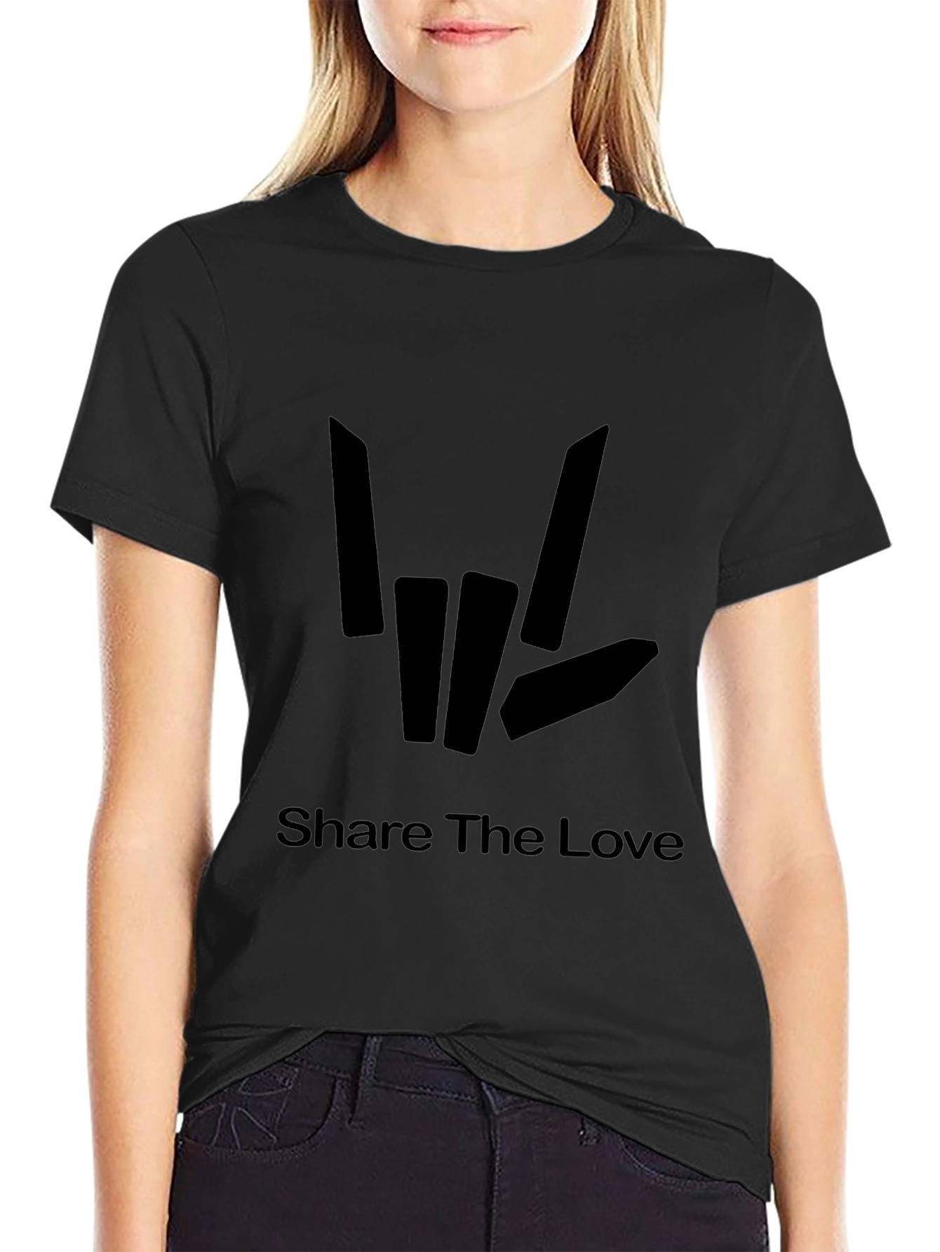 Share The Love T-Shirt Black Graphic Tee