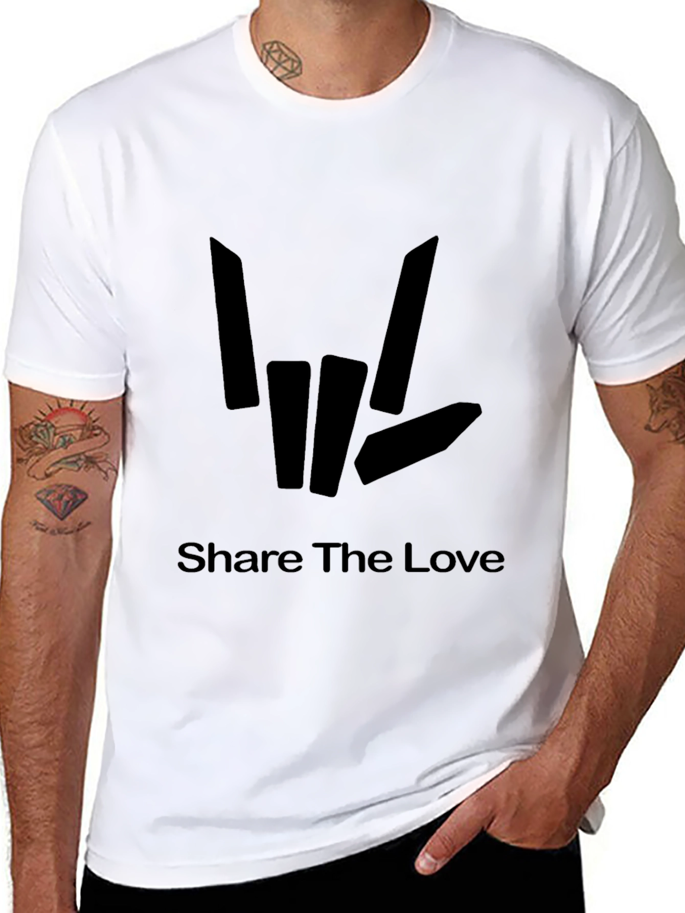 Share The Love T-Shirt Black Graphic Tee