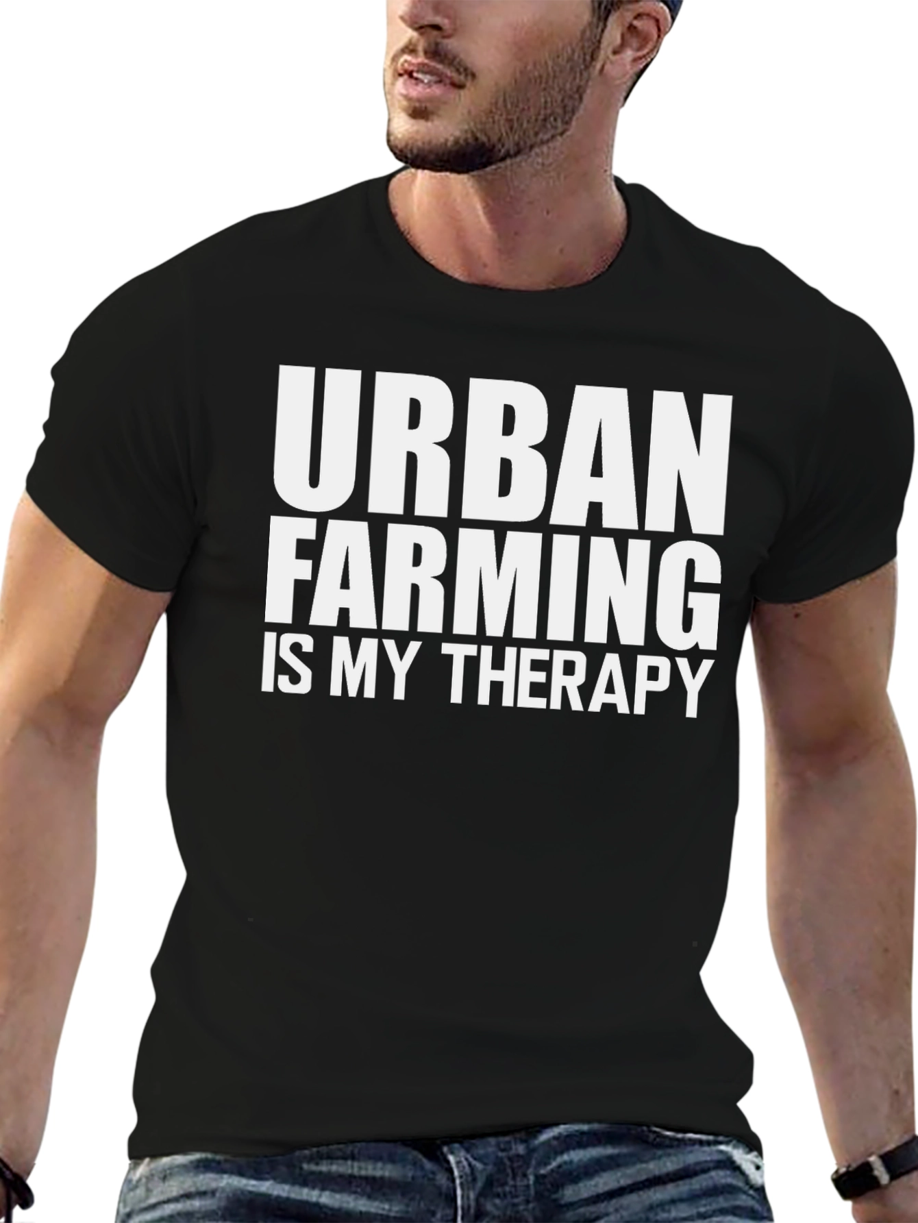 Urban Farming Therapy T-Shirt - Black Cotton Tee