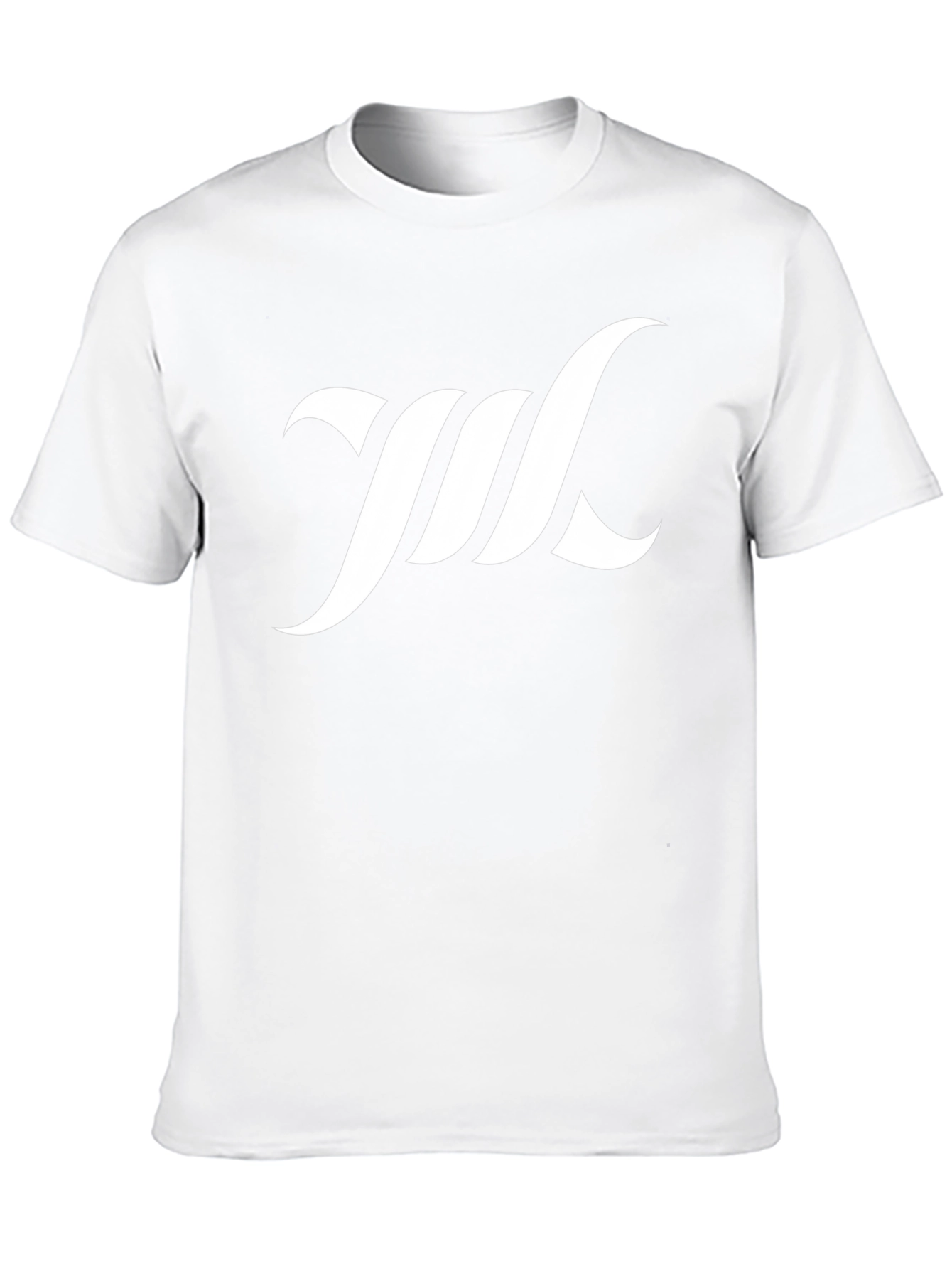 Modern Black T-Shirt with White Abstract Logo