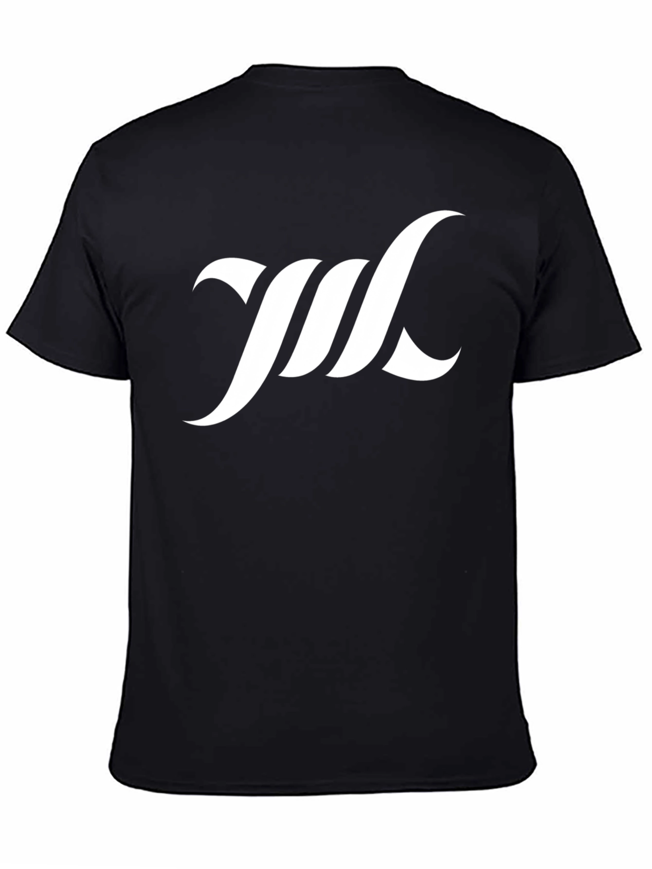 Modern Black T-Shirt with White Abstract Logo