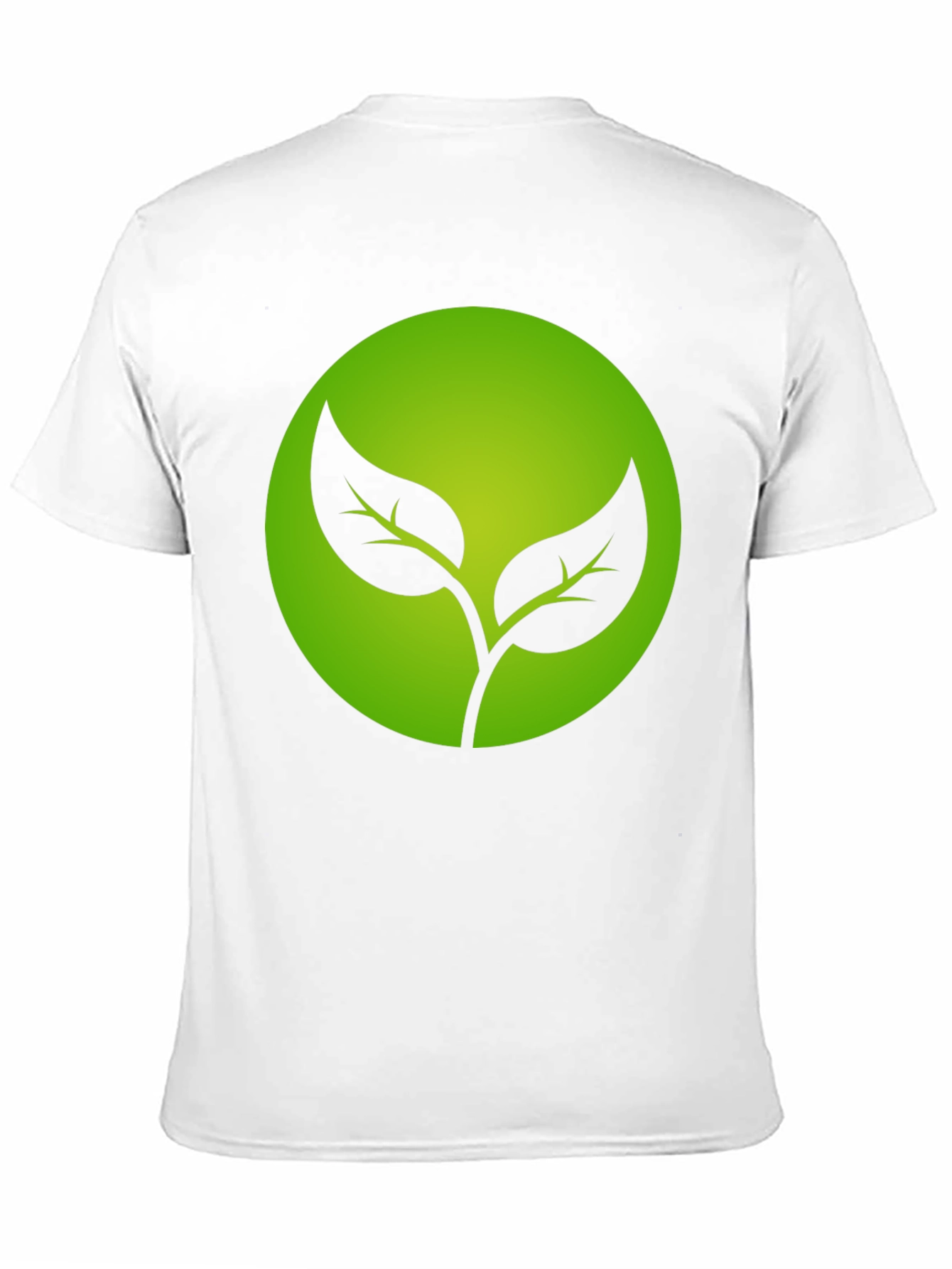 Eco-Friendly Black T-Shirt with Green Leaf Design