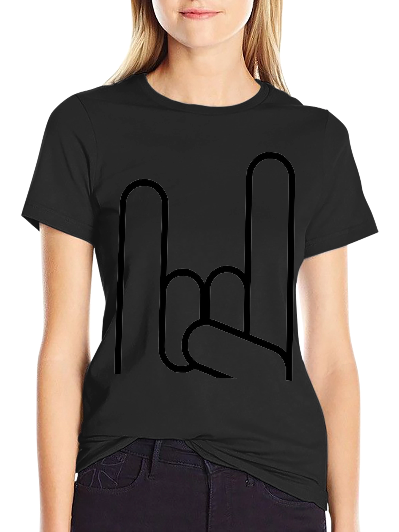 Rock On Graphic Black T-Shirt
