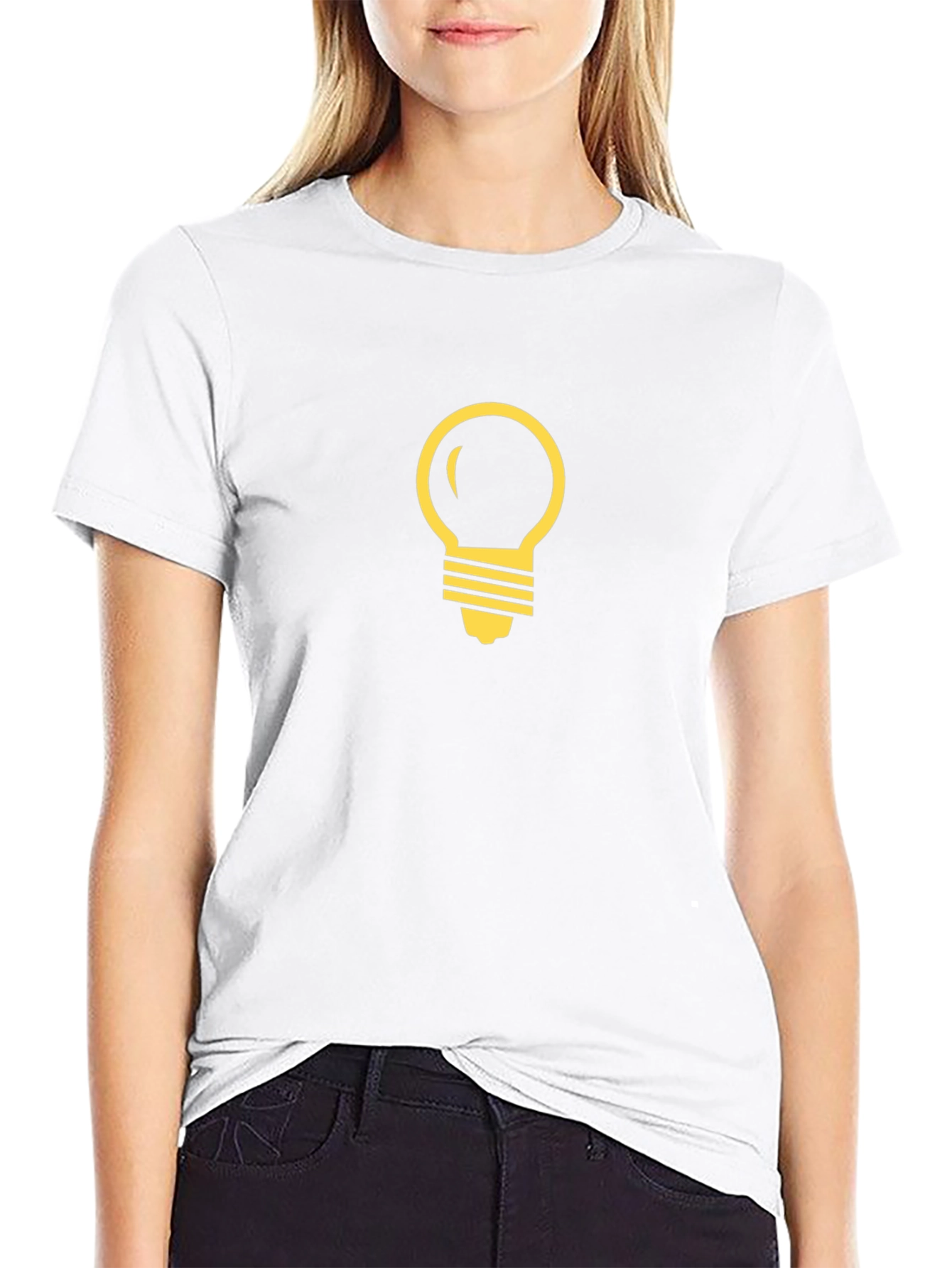 Black T-Shirt with Light Bulb Graphic