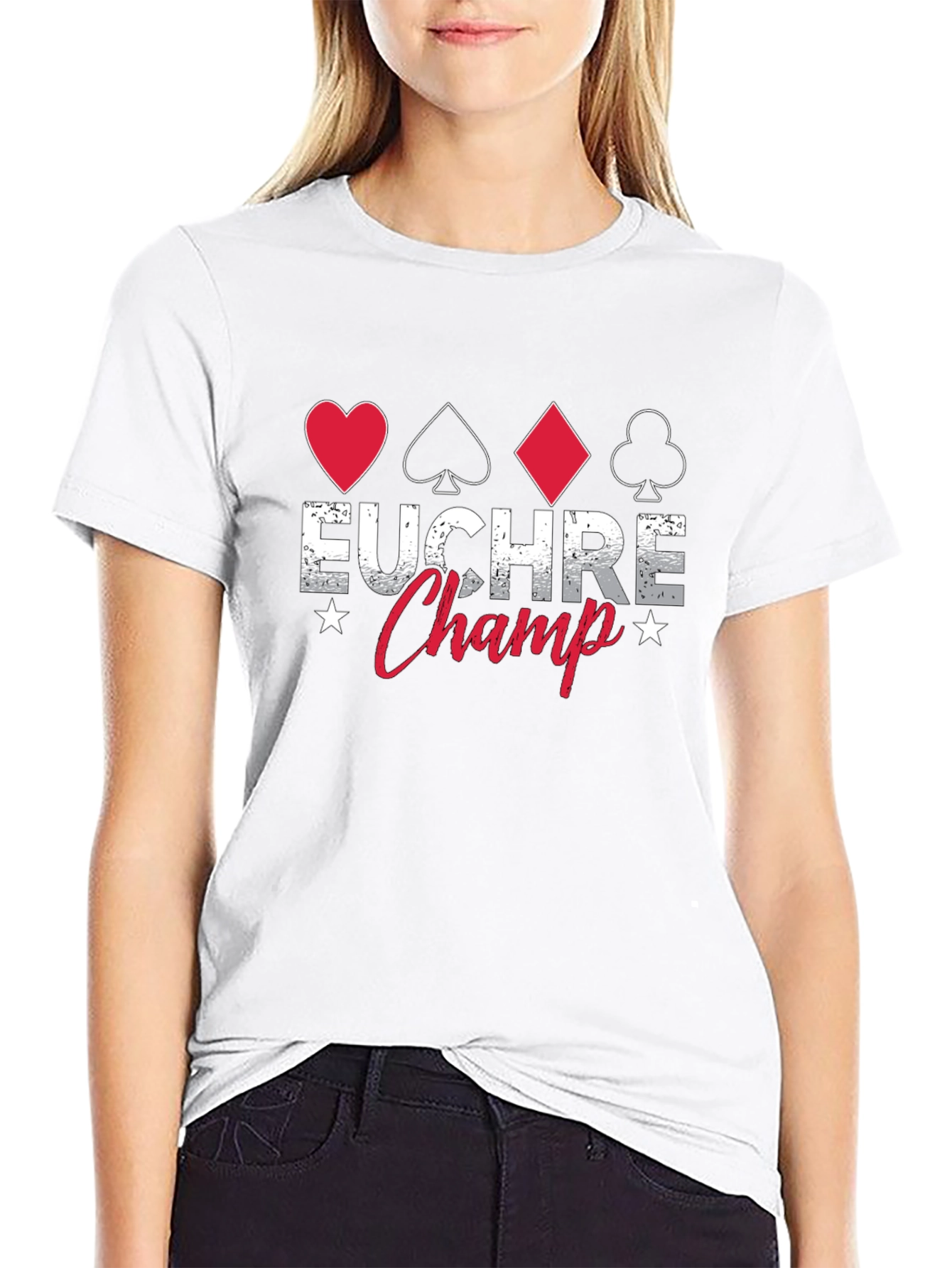 Euchre Champ Graphic T-Shirt - Card Game Winner