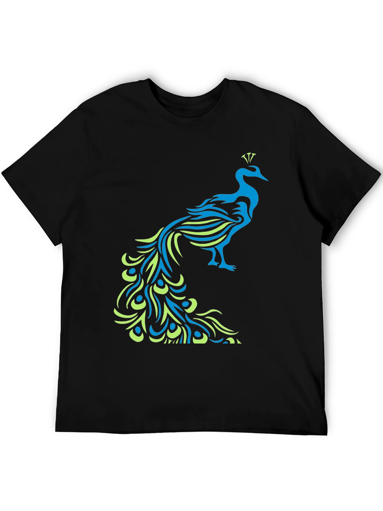 Peacock Graphic Black T-Shirt