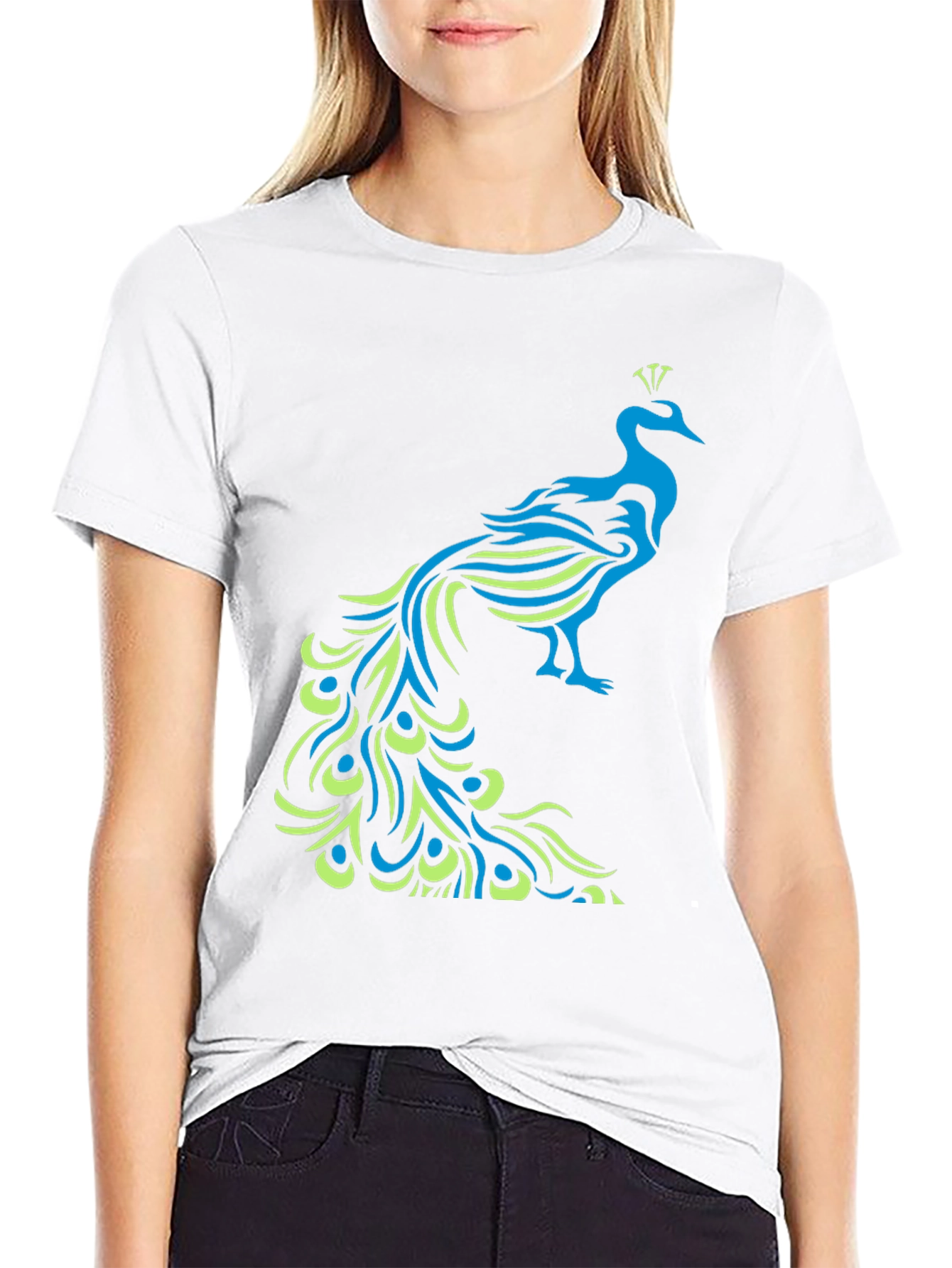 Peacock Graphic Black T-Shirt