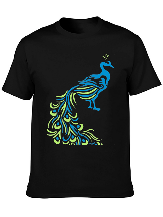 Peacock Graphic Black T-Shirt