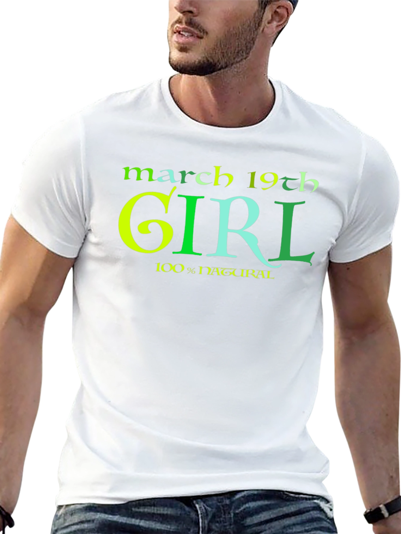 March 19th Girl 100% Natural Black T-Shirt