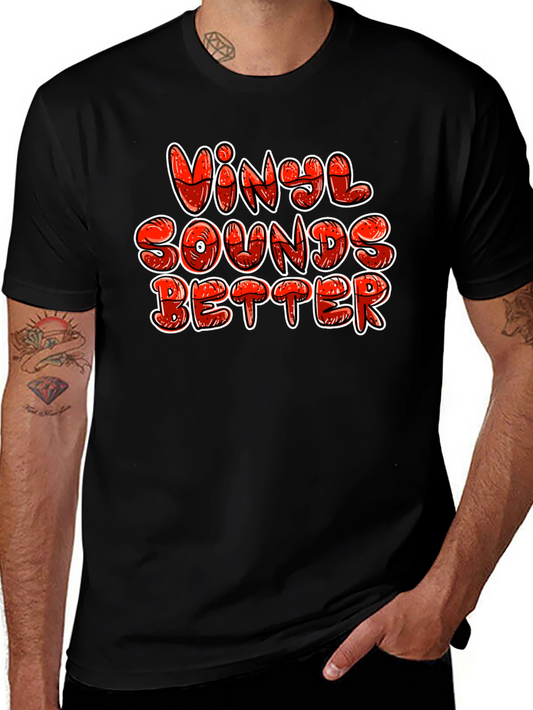 Vinyl Sounds Better Graphic Tee - Black Cotton T-Shirt
